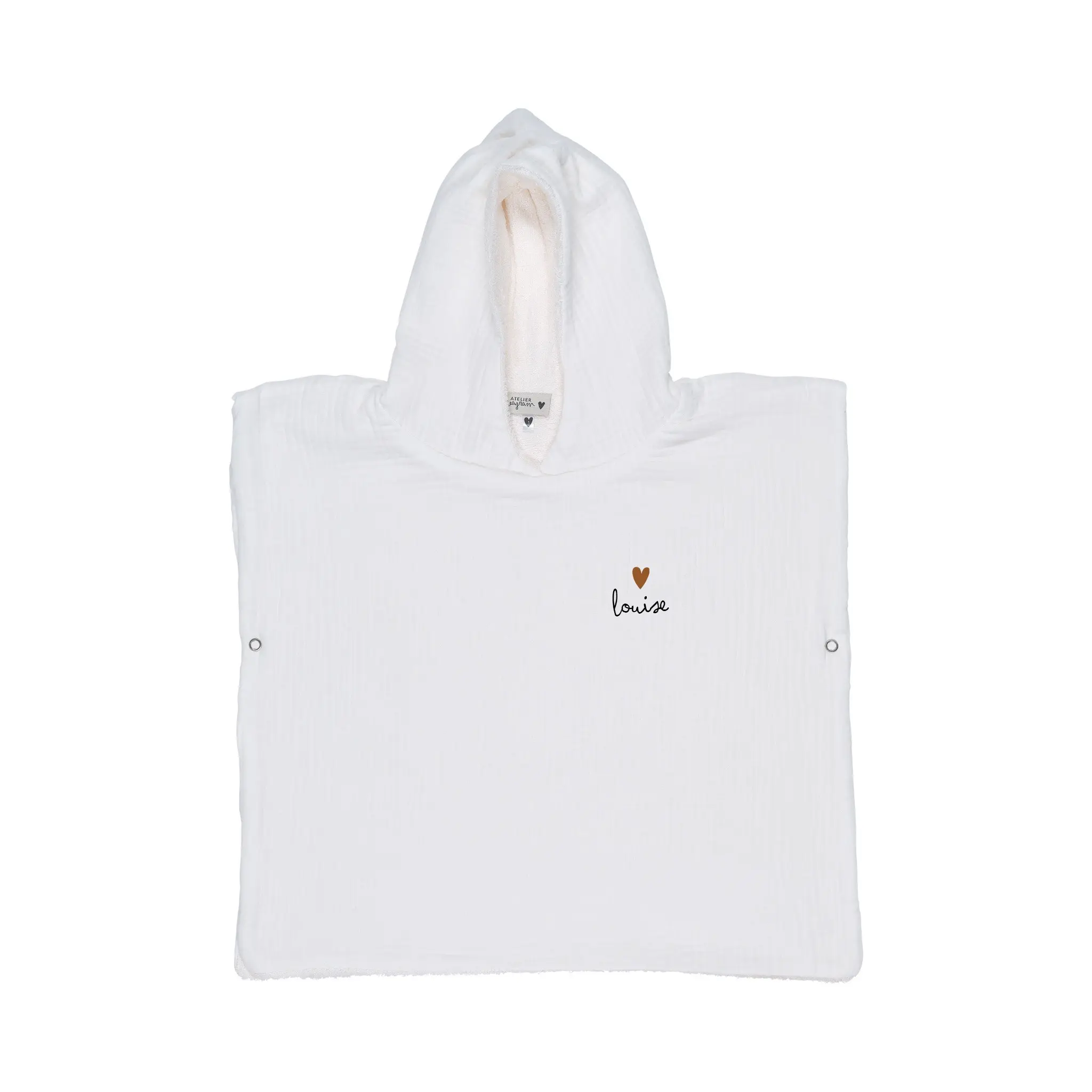 Ecru white cotton gauze poncho Size 1