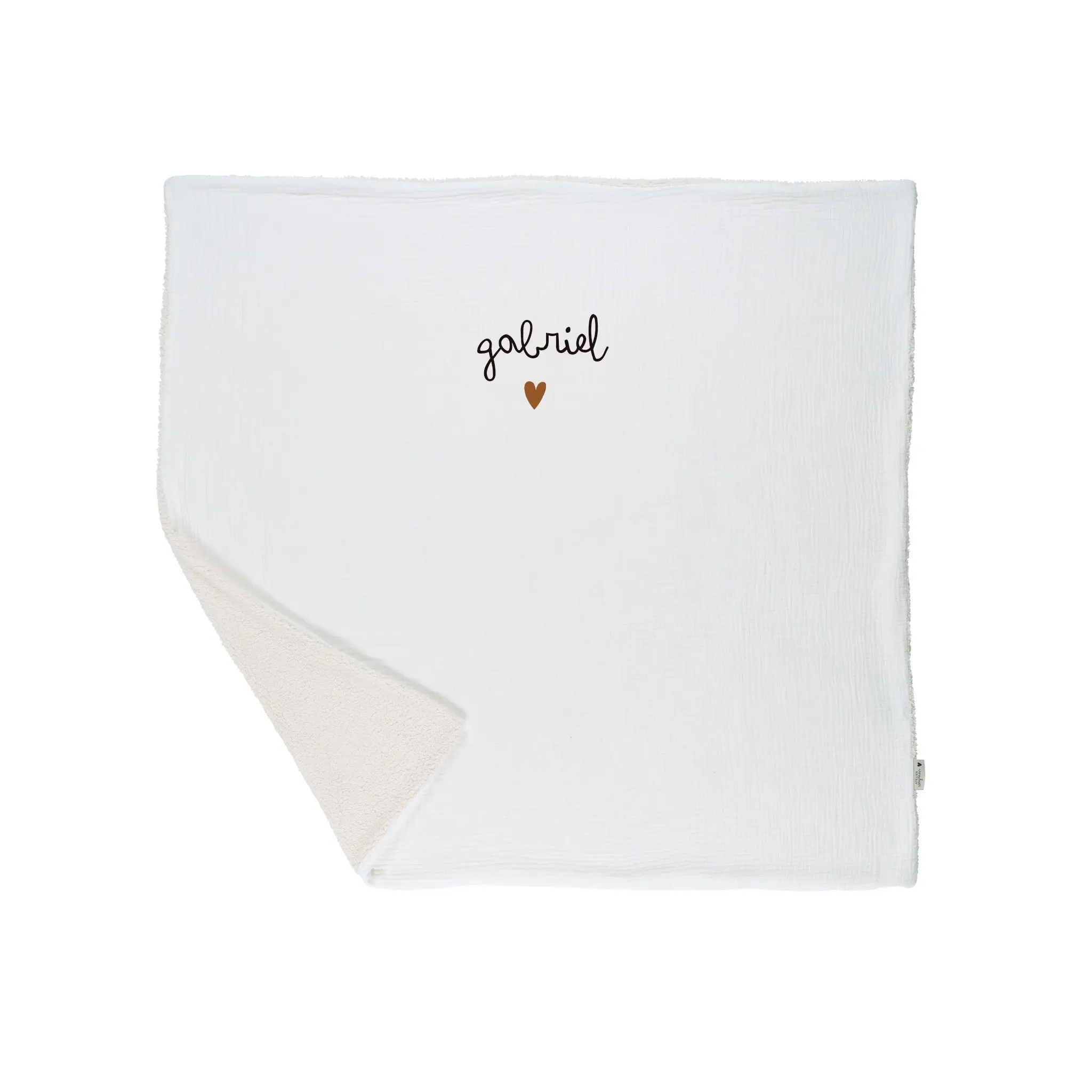 Pilou blanket in ecru white cotton gauze