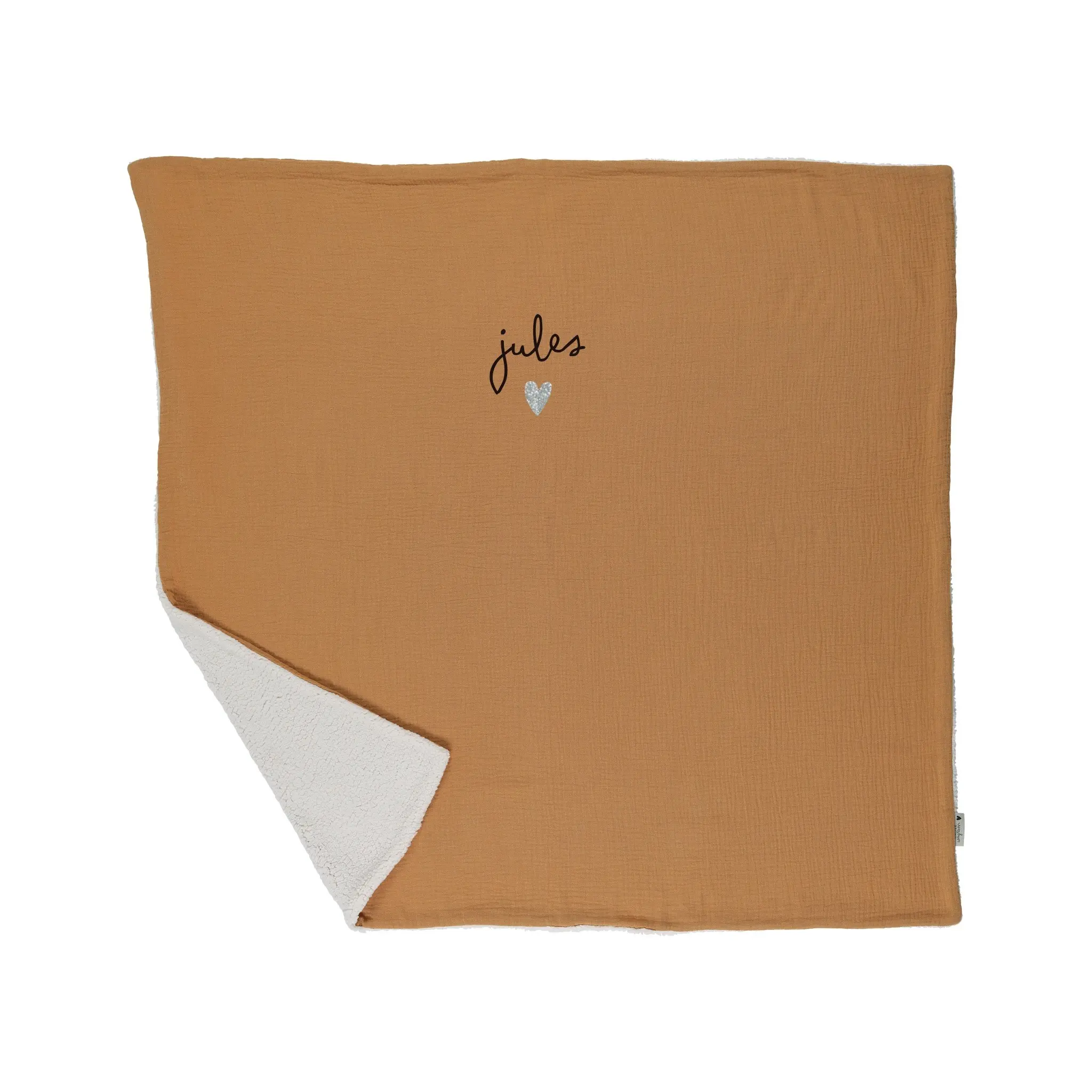 Pile blanket in camel cotton gauze