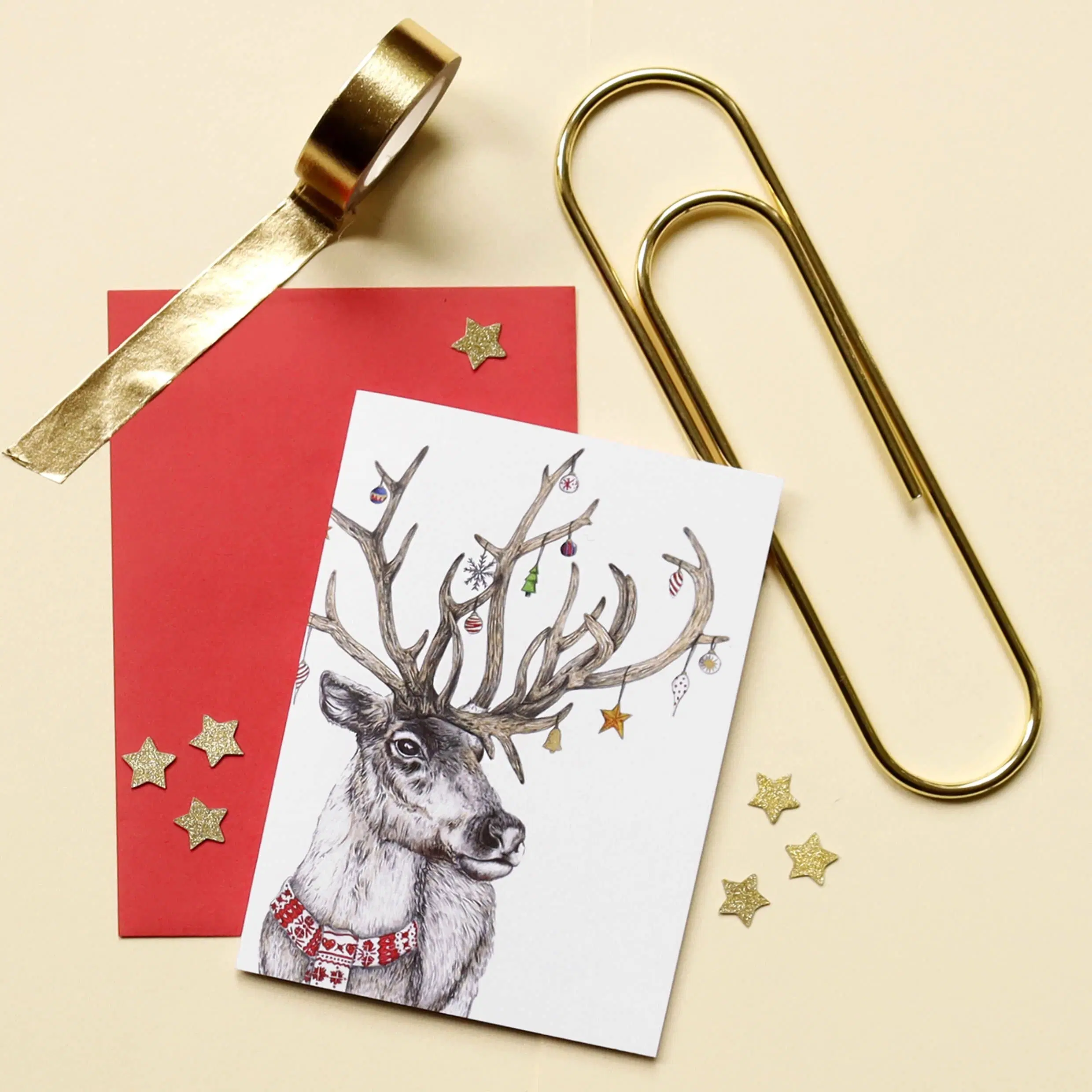 Santa's Helper Reindeer Greeting Card