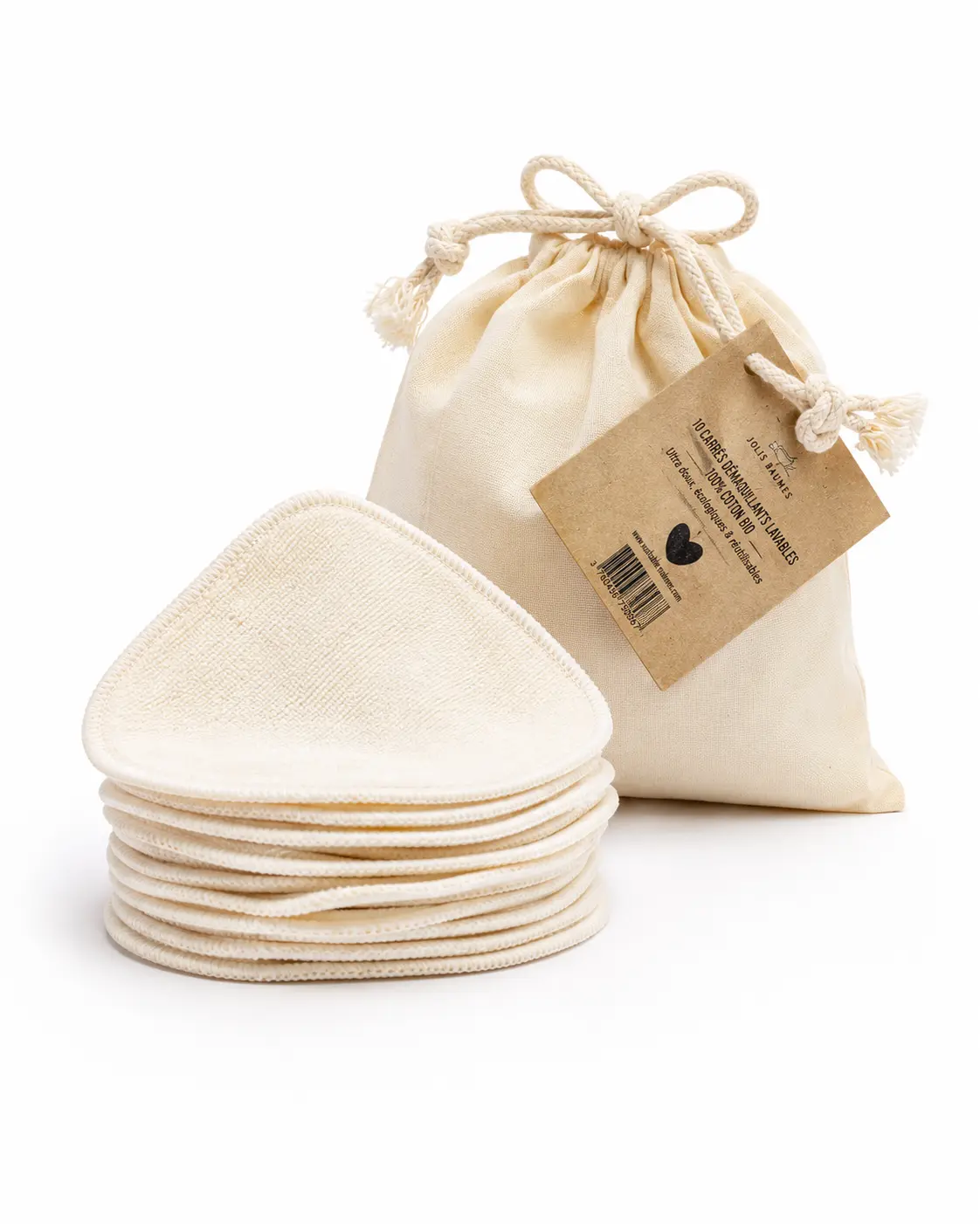 Pack of 10 washable fabric makeup remover wipes – Softness & Zero waste