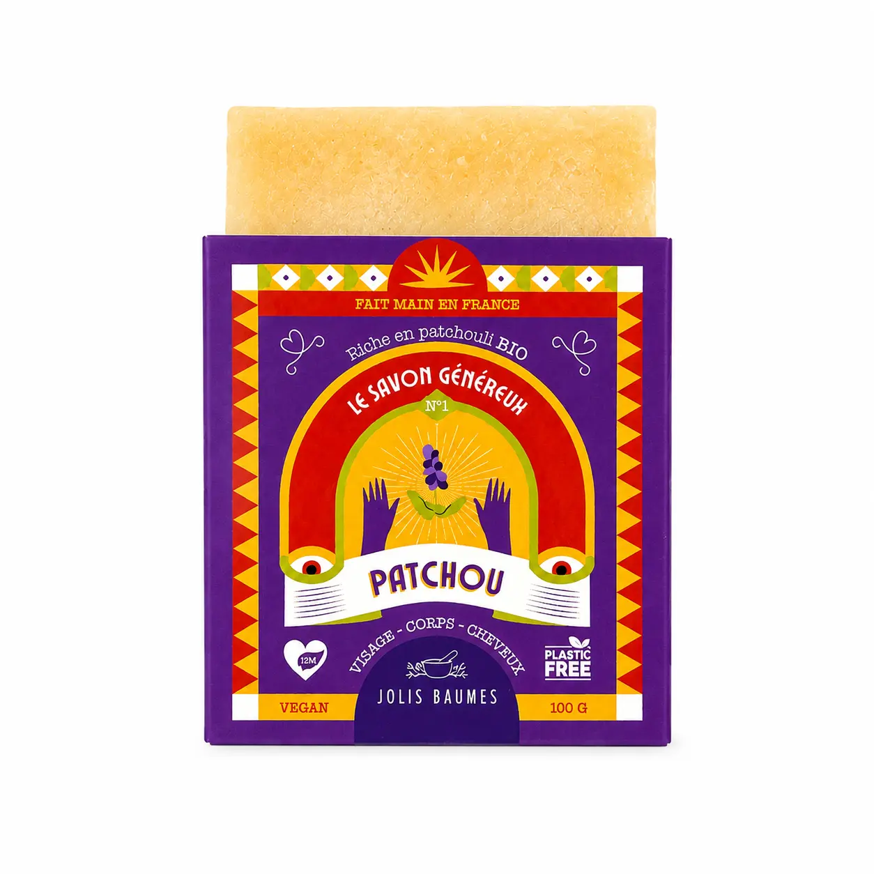 PATCHOU soap for dry and mature skin - nourishing - Organic apricot
