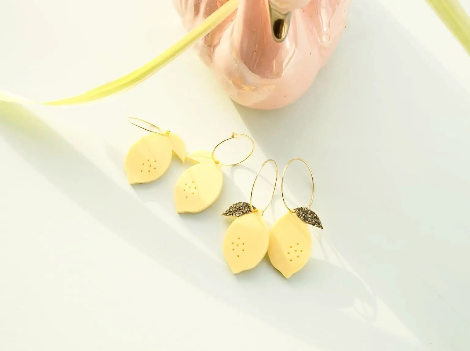 Lemon plexi earrings