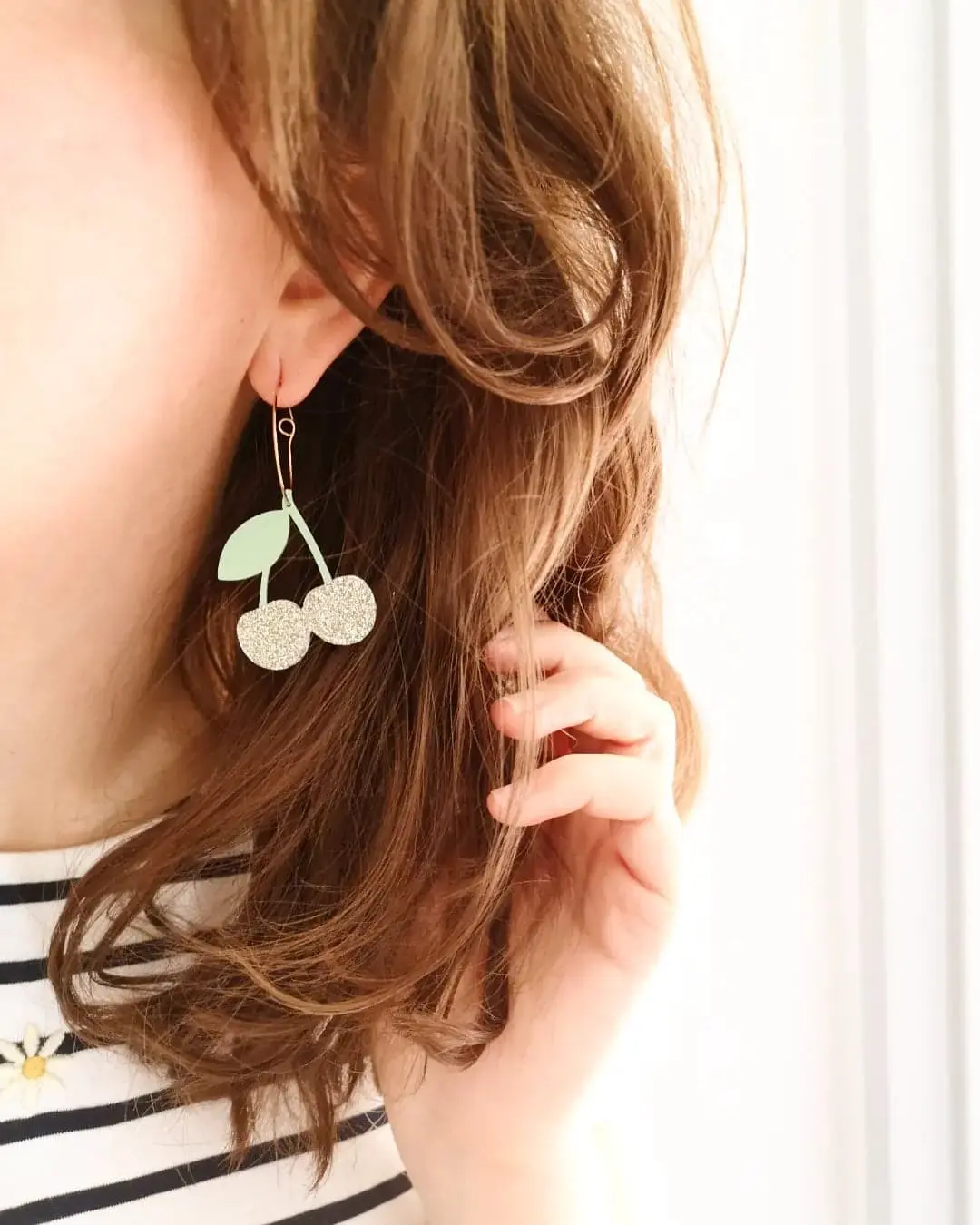 Cherry plexi earrings