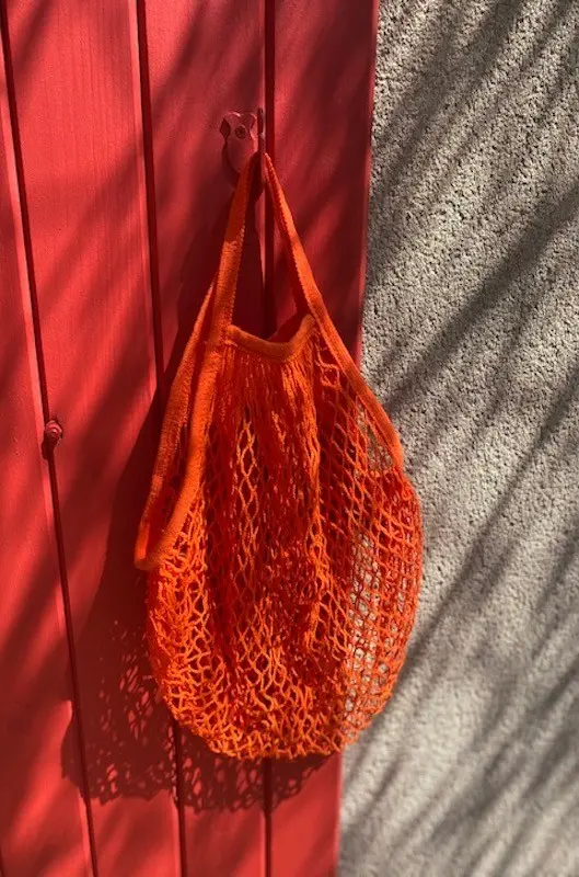 Orange cotton net bag