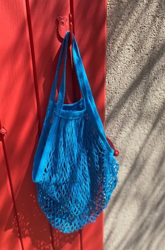 Blue cotton net bag