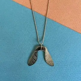 Helicopter seed golden necklace