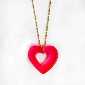 Recycled plastic Heart big neon pink