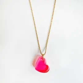 Recycled plastic Heart neon pink