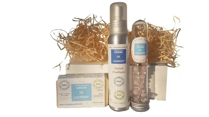 Lourdes Cream Gift Set No. 4: Lourdes Soap, Home Fragrance, AQUA MEMO Bracelet