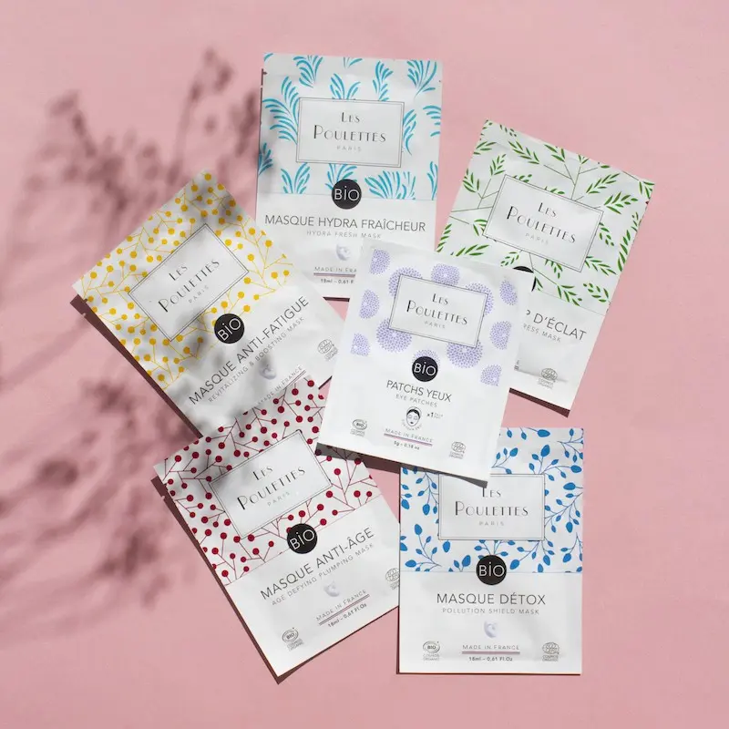 Confezione di impianto di maschera facciale in cotone - cosmo biologico certificato biologico - ecocert
