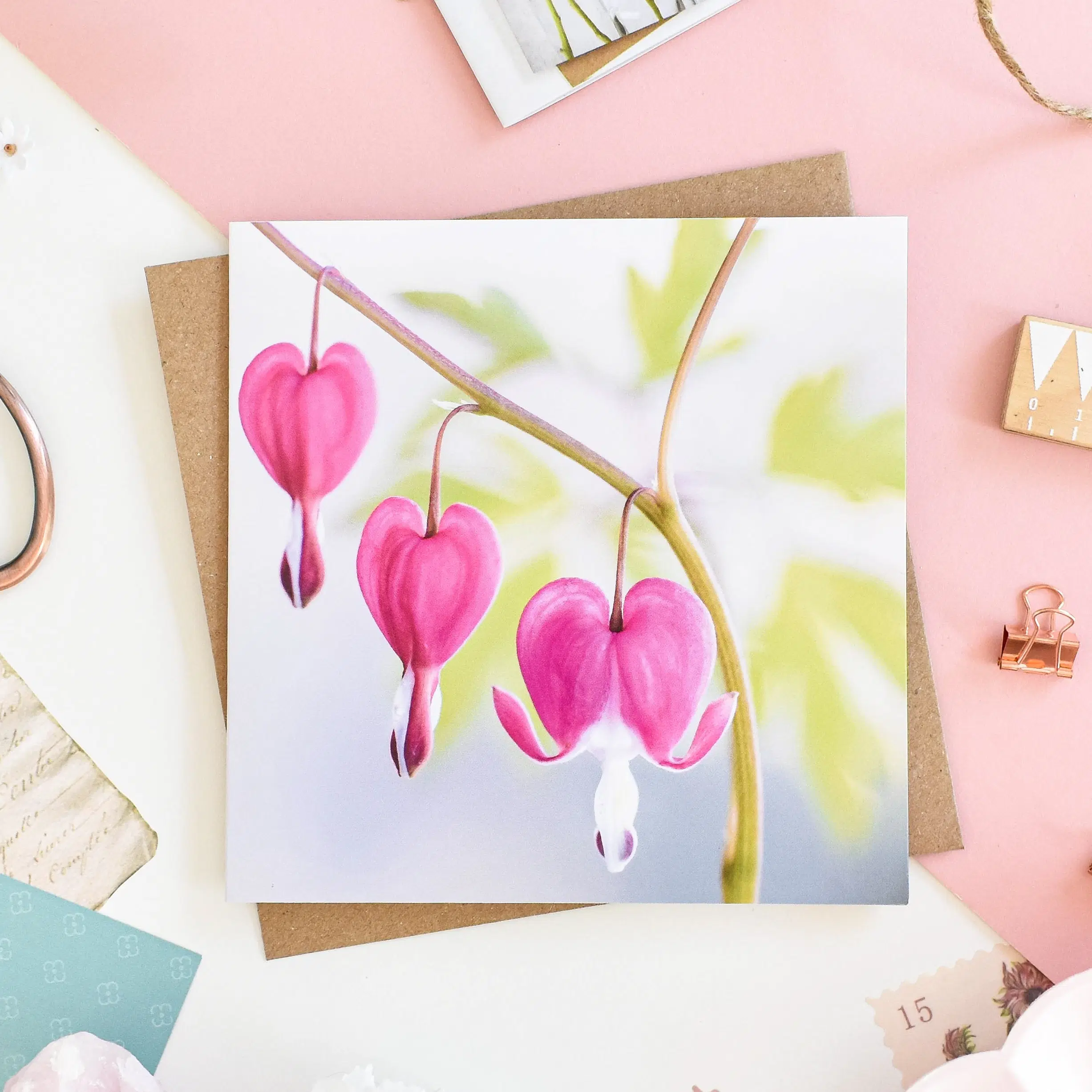 Floral Bleeding Hearts Card