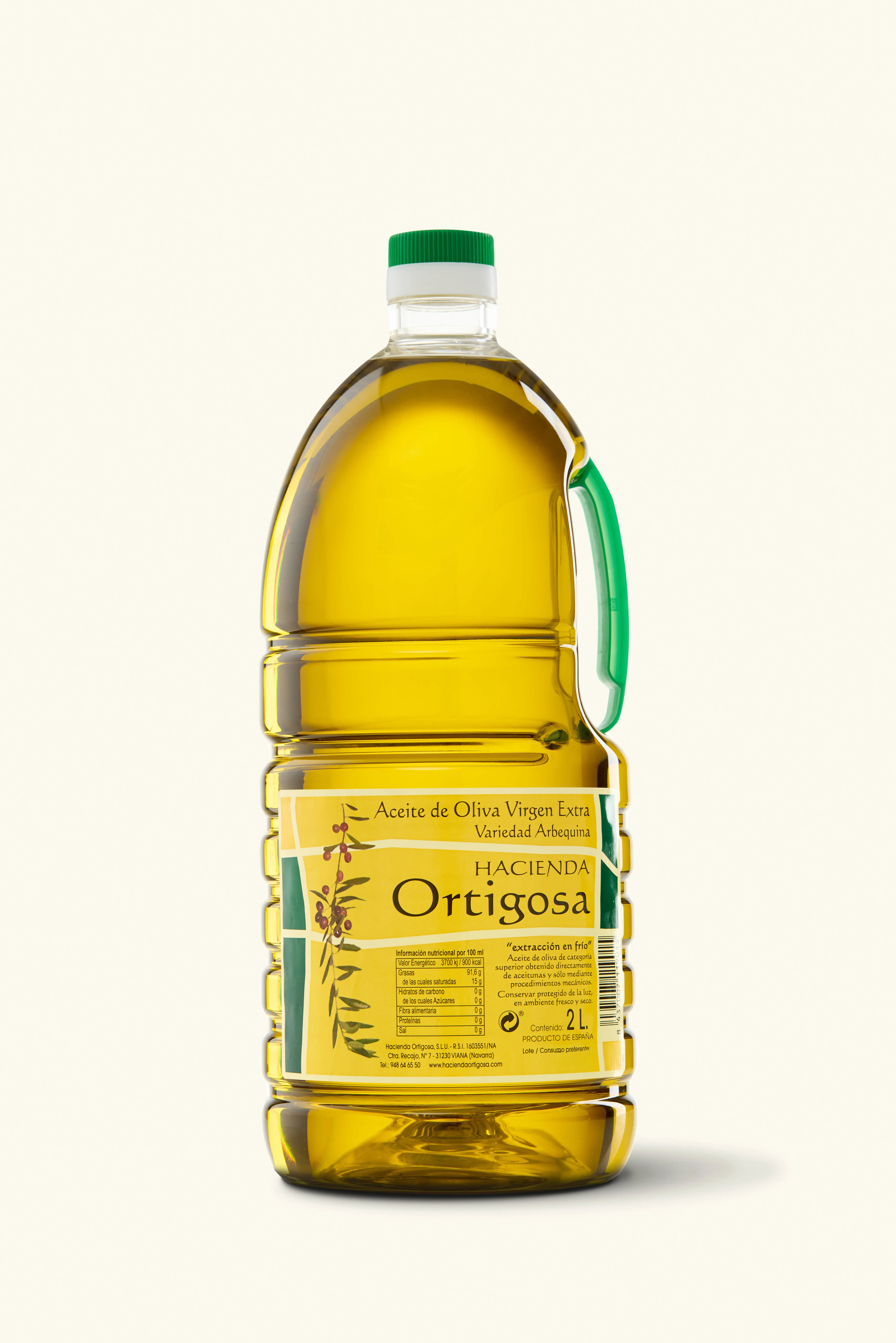Bouteille PET de 2 litres d'huile d'olive extra vierge