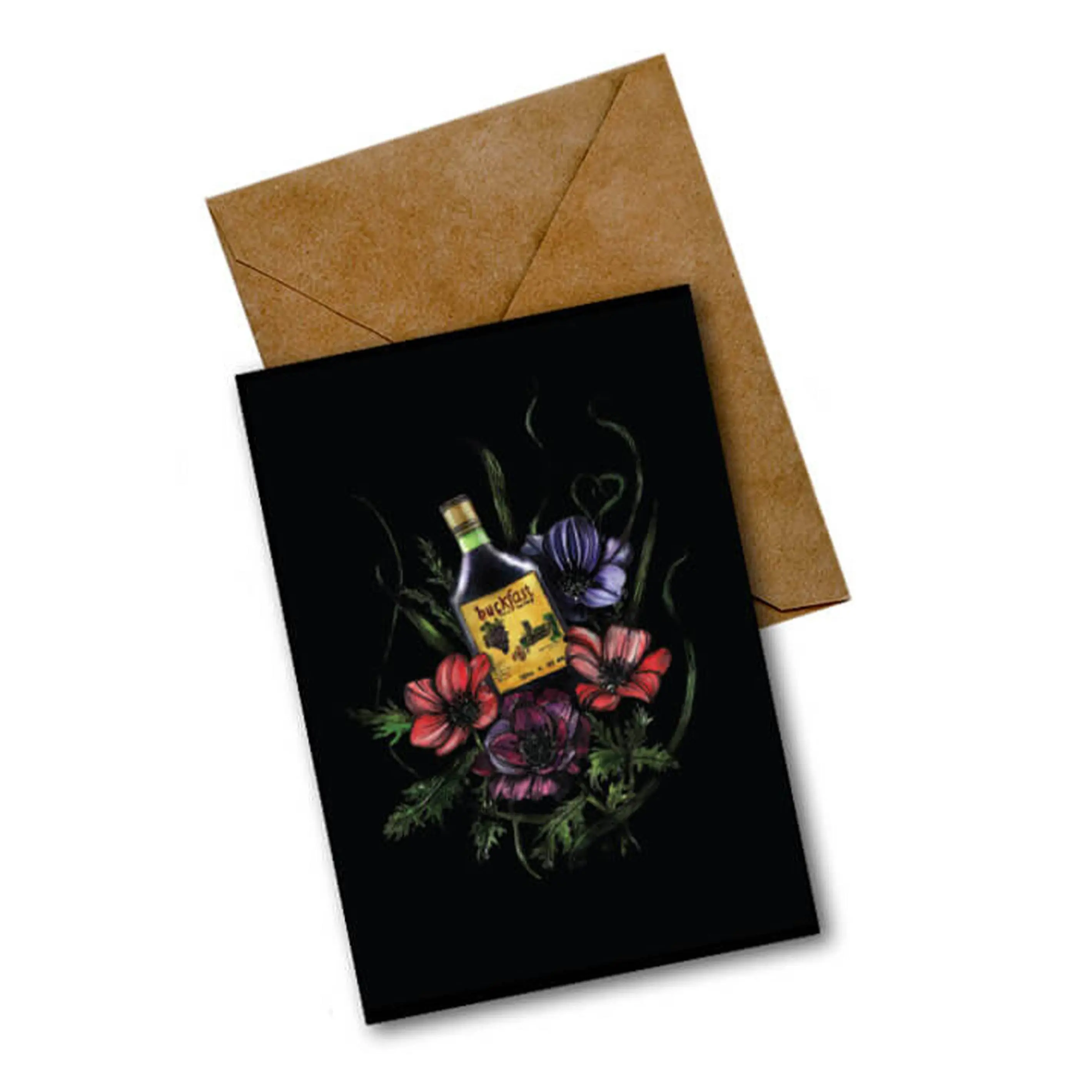 BUCKY BOTTLE SCOTTISH GREETINGS CARD