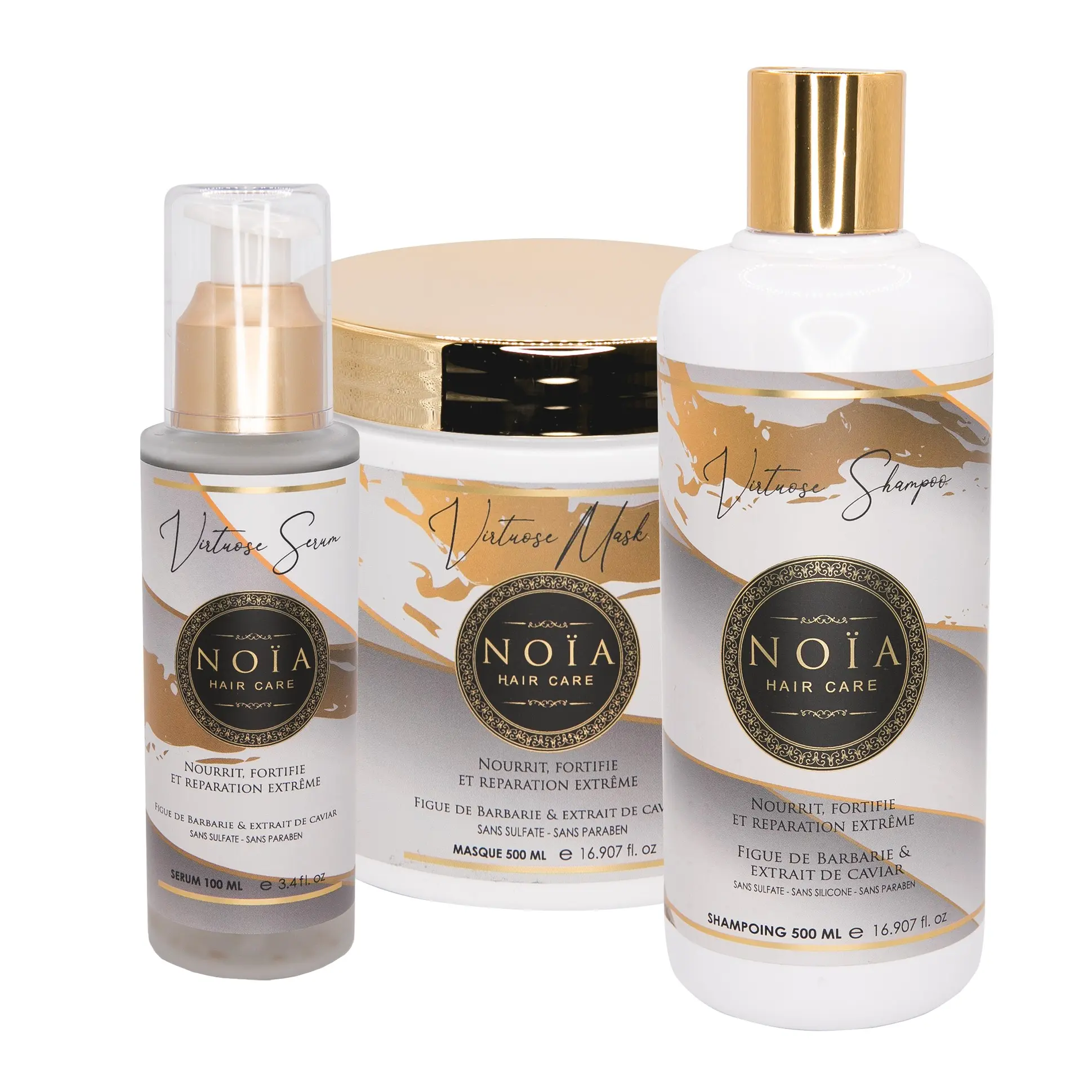 NOÏA Hair Virtuoso Trio – Intensive Pflege- und Reparaturroutine – Shampoo, Maske & Serum