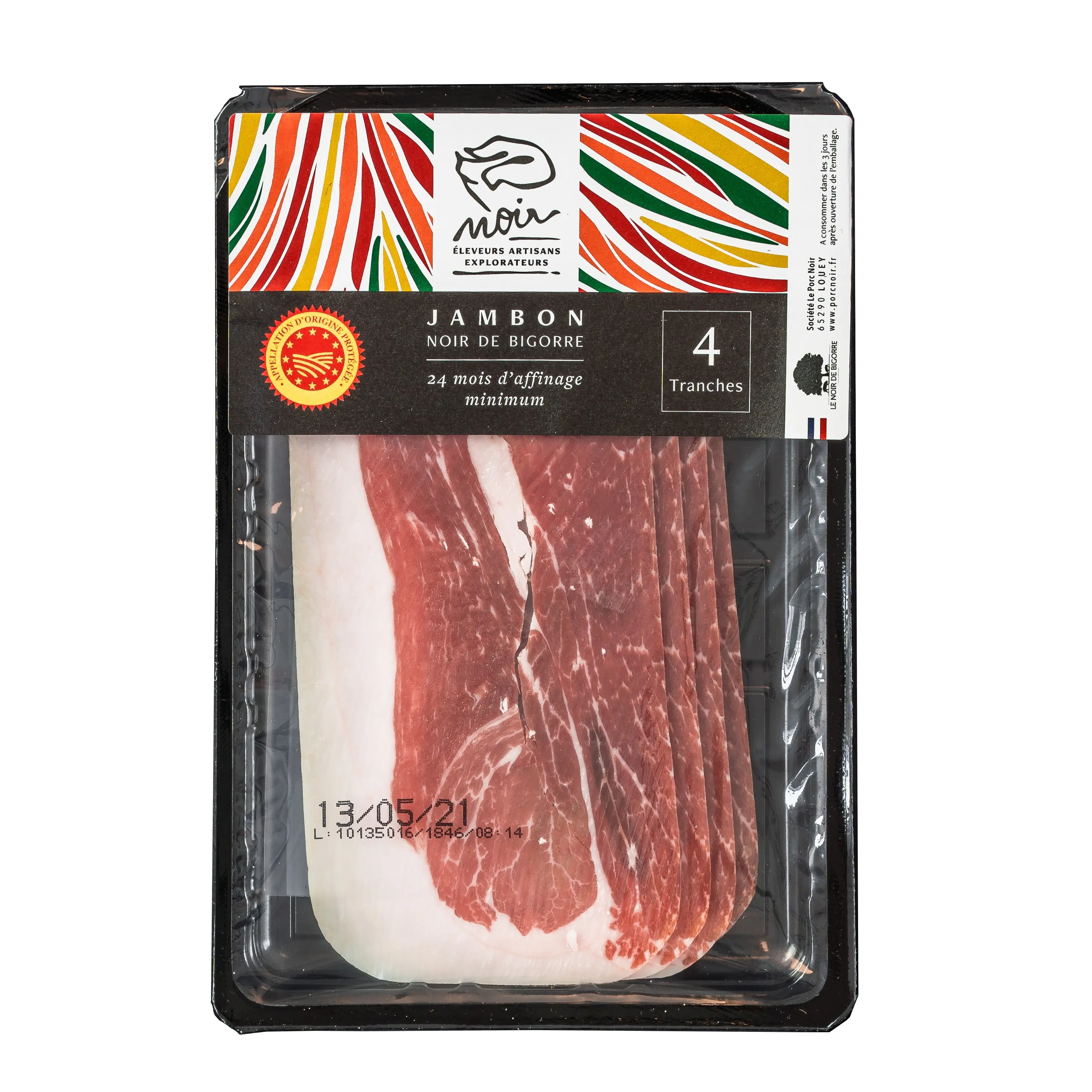 Tray 4 slices Black Ham from Bigorre AOP - maturing 24 months