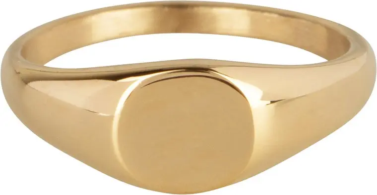R978 Signet ring petite round gold