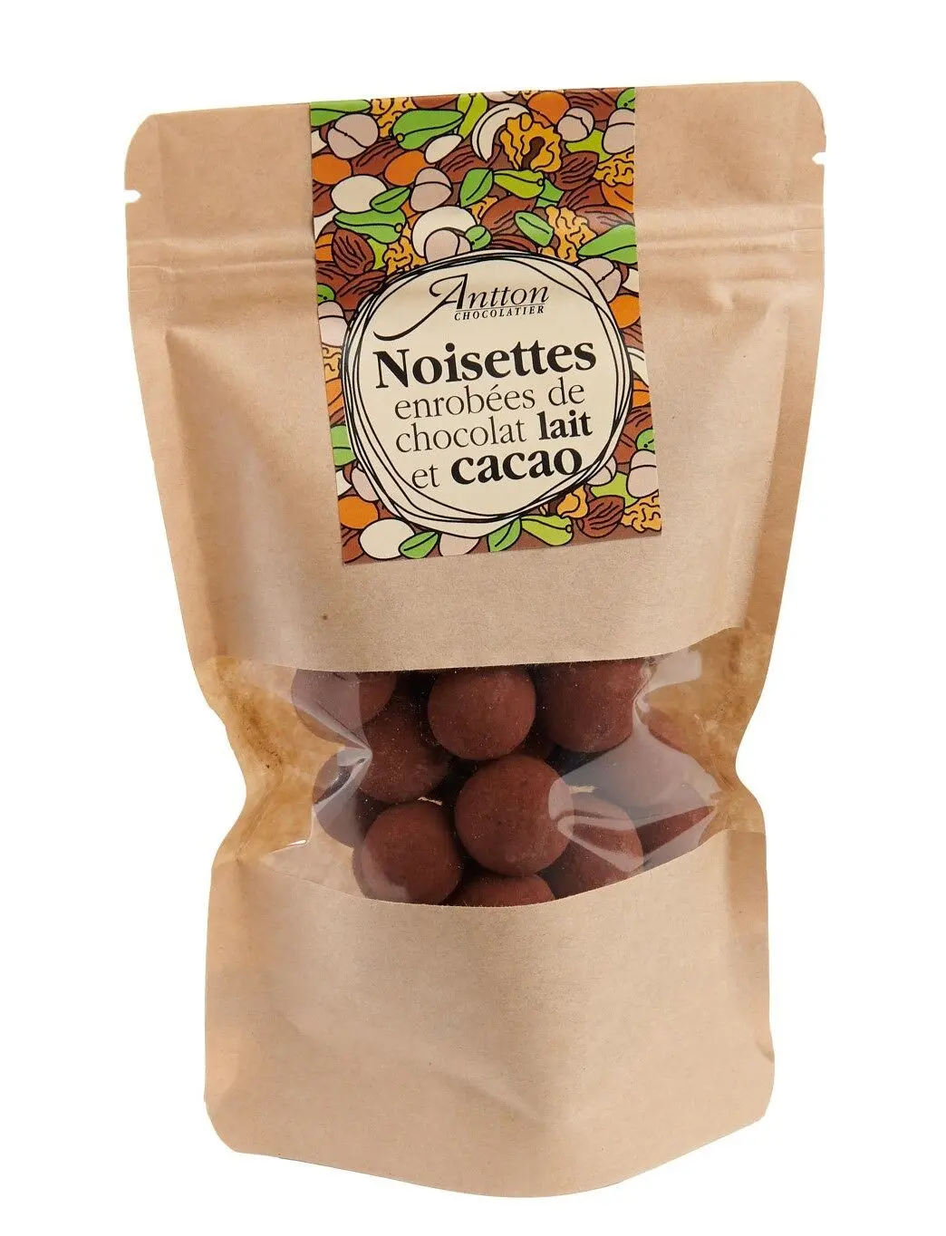 Bag of milk chocolate coated hazelnuts, 110 g