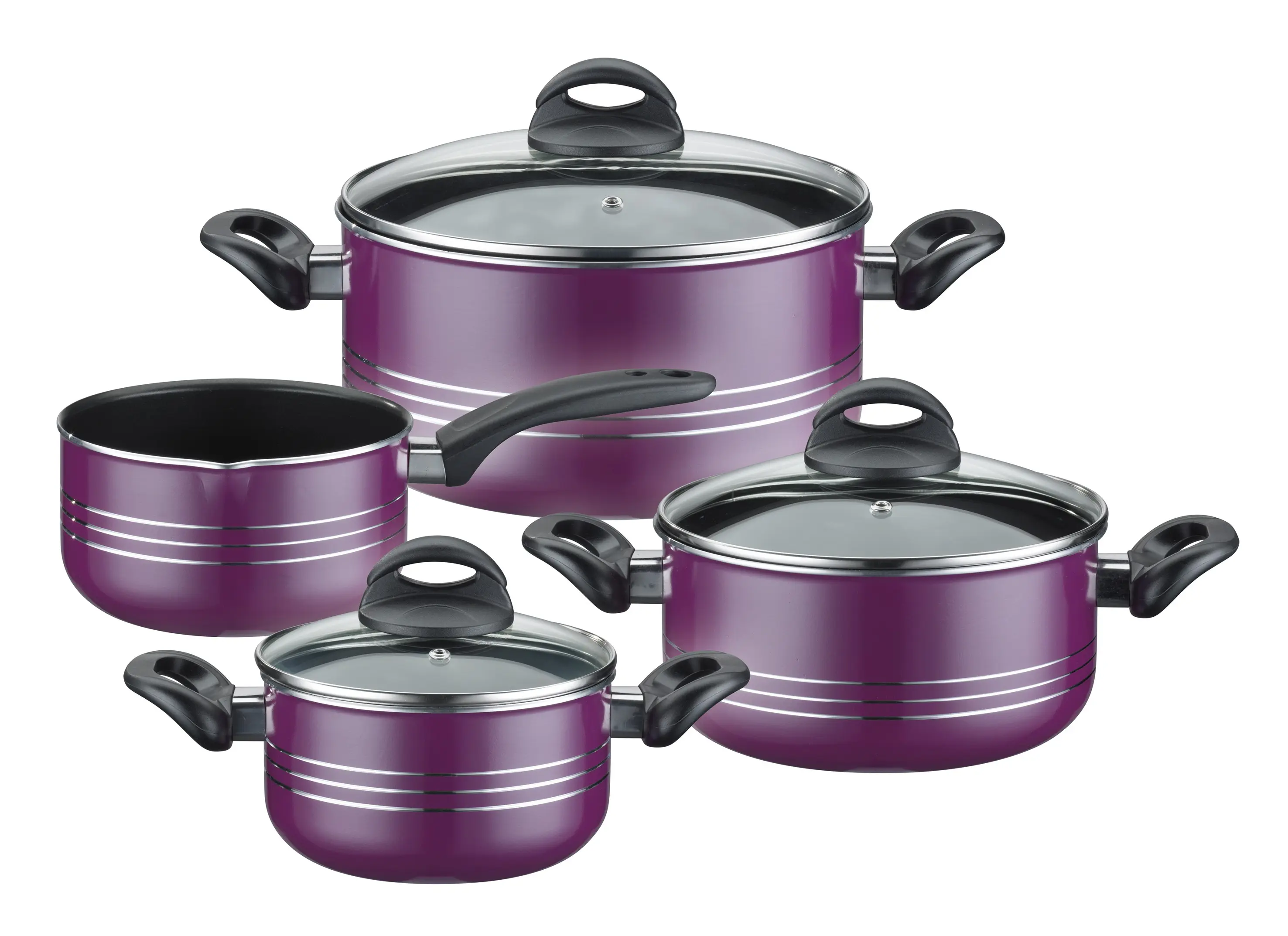 Saucepan set Milano Color 7 pieces purple