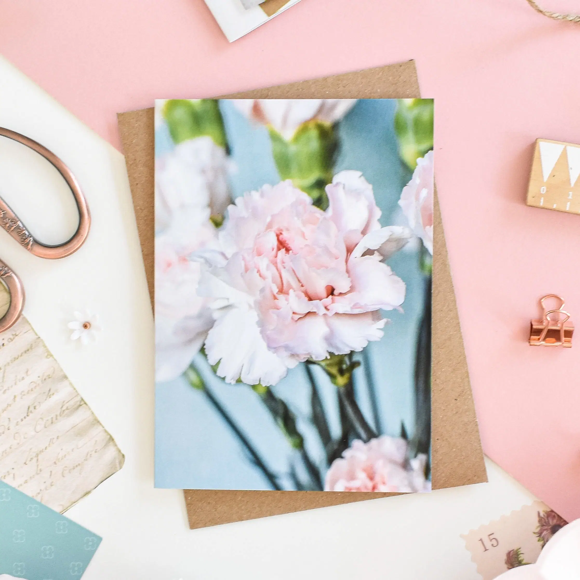 Pink Carnation Greeting Card