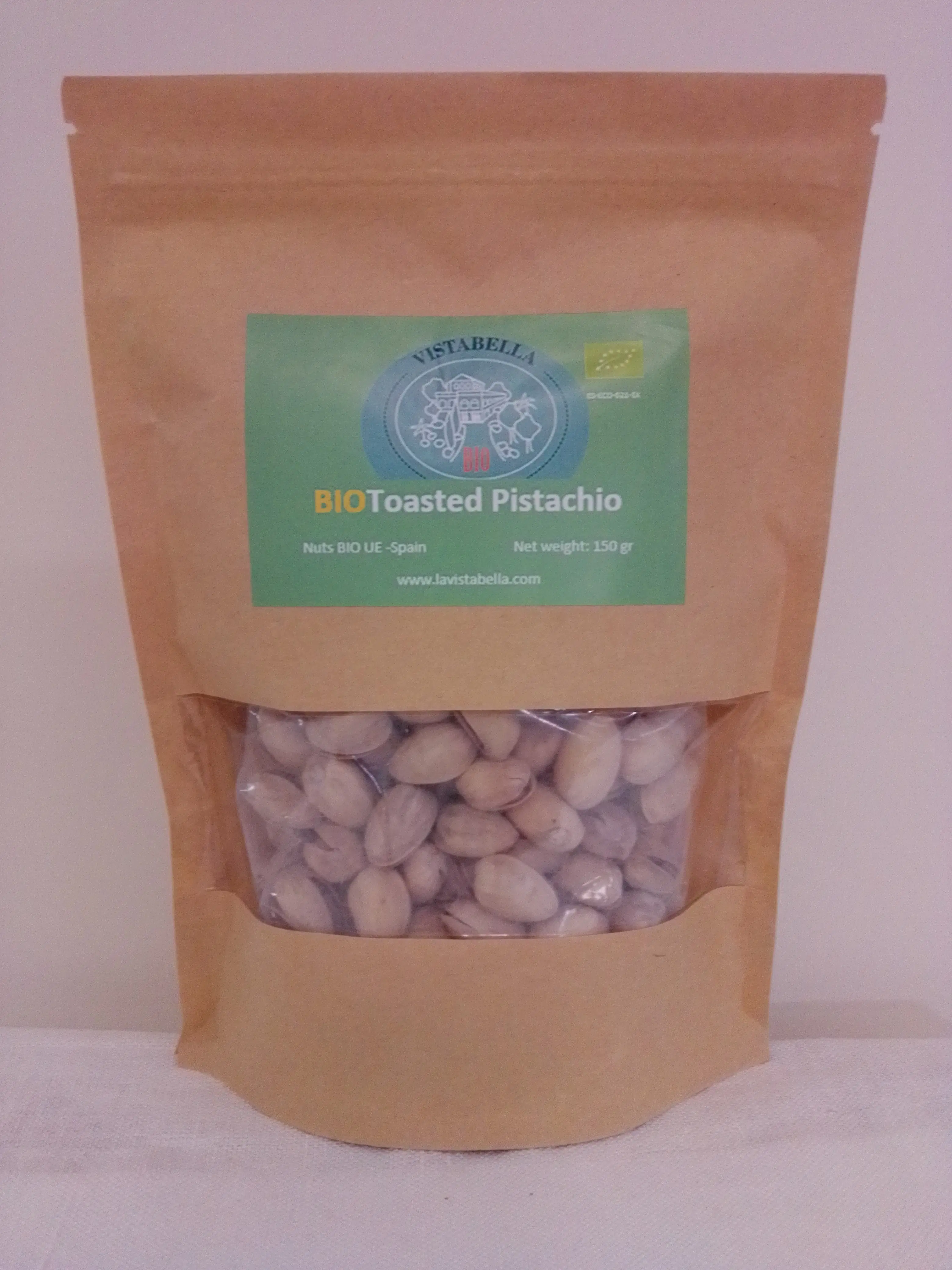 Organic roasted pistachios 150 gr
