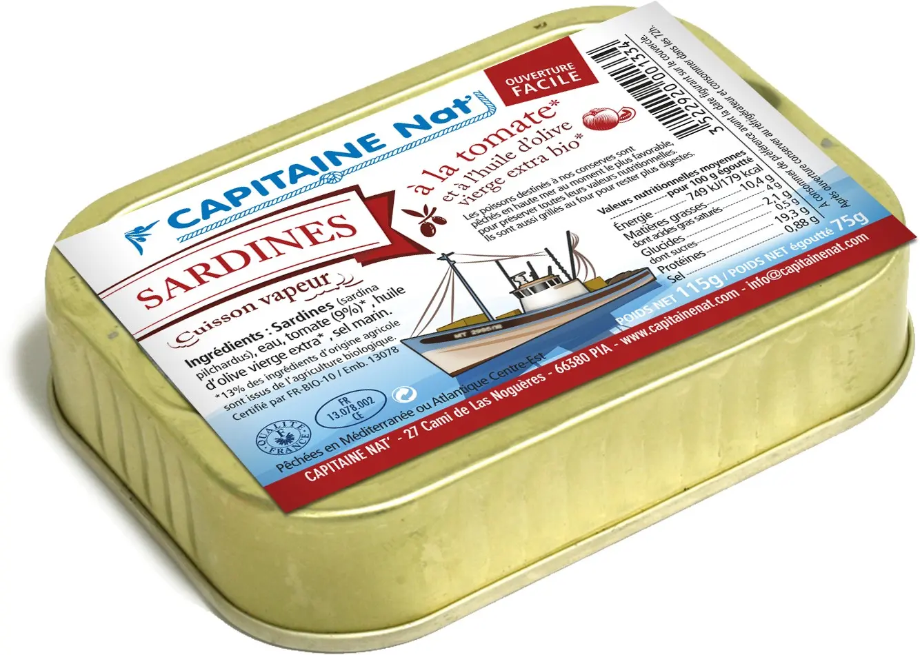 CONSERVAS DE PESCADO Sardinas en aceite de oliva ecológico* y tomate ecológico* - 1/6