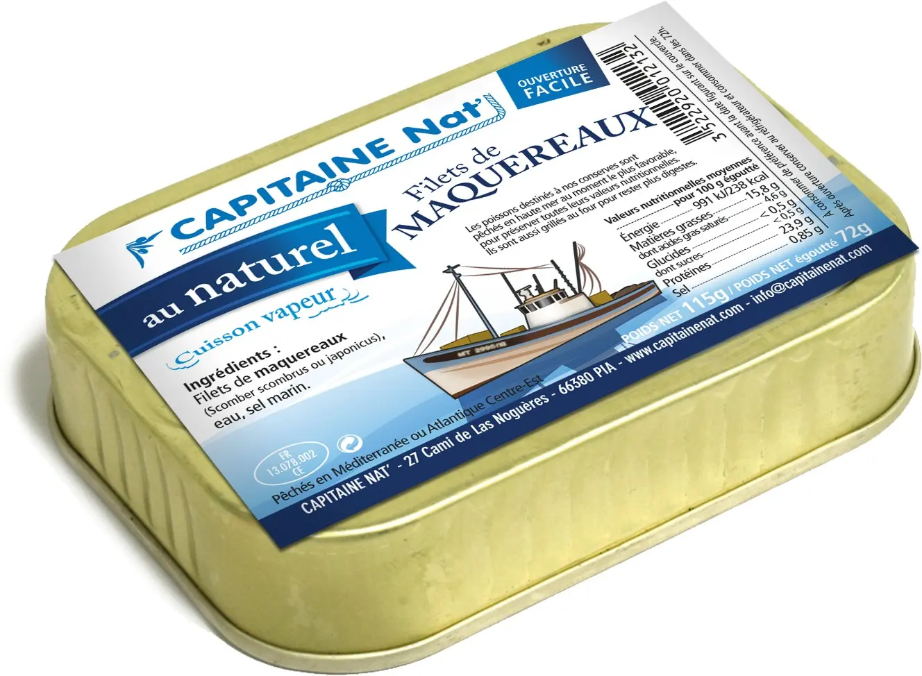 PESCADO EN CONSERVA Filetes de caballa en salmuera - 1/6