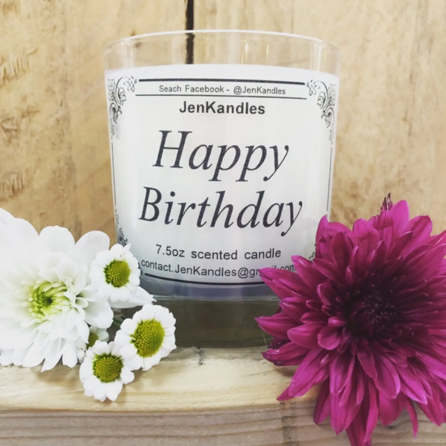 Happy Birthday Candle - Cranberry Orange