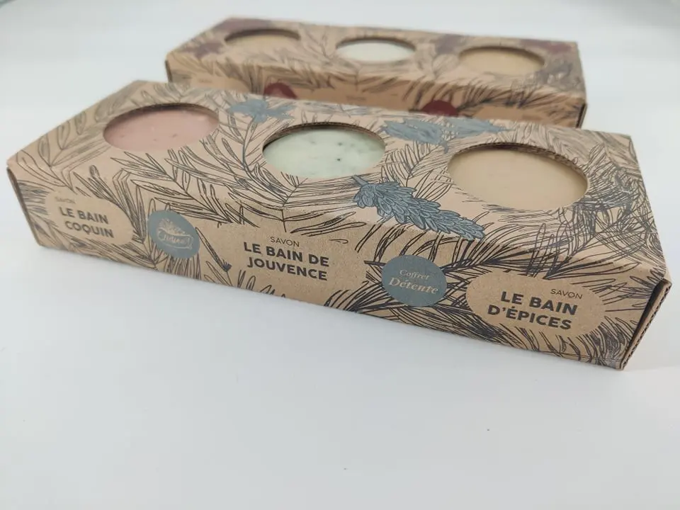 Relaxation Box 3 soaps Lîdjeu x Pupa (organic natural soaps Naughty Bath + Bath of Youth + Spice Bath)