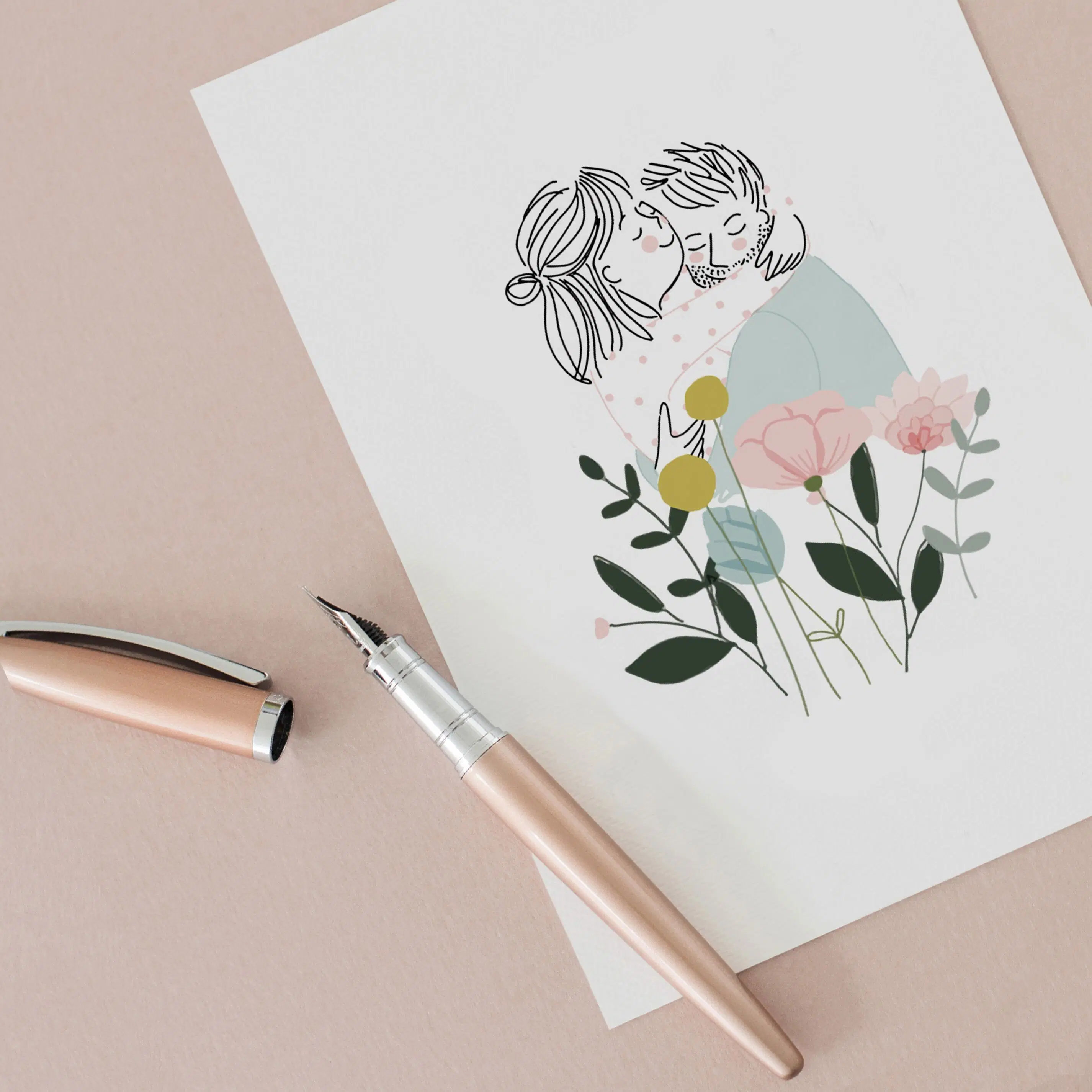 Carte Les Amoureux En Fleurs
