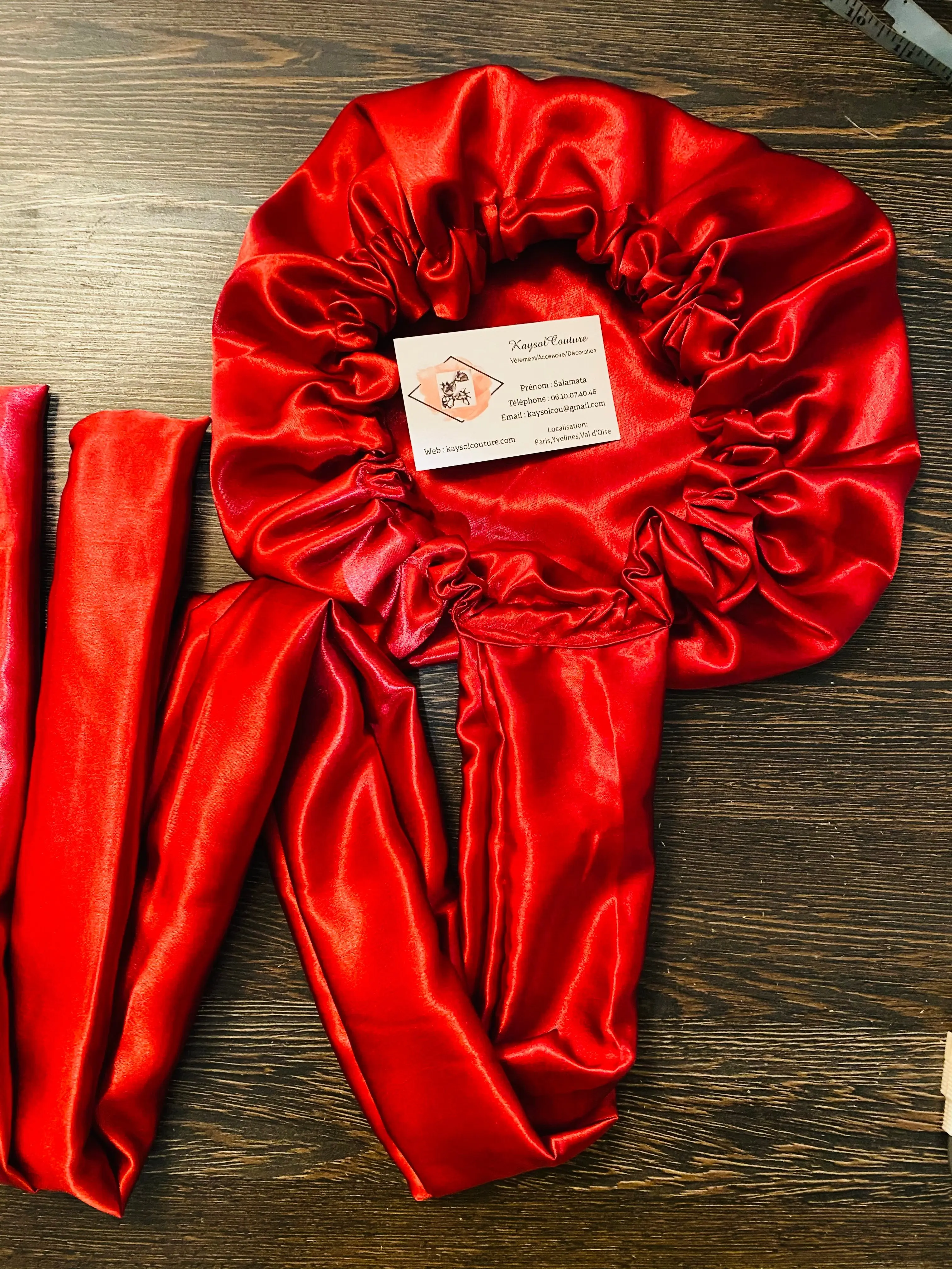 Kady satin turban beanie - red