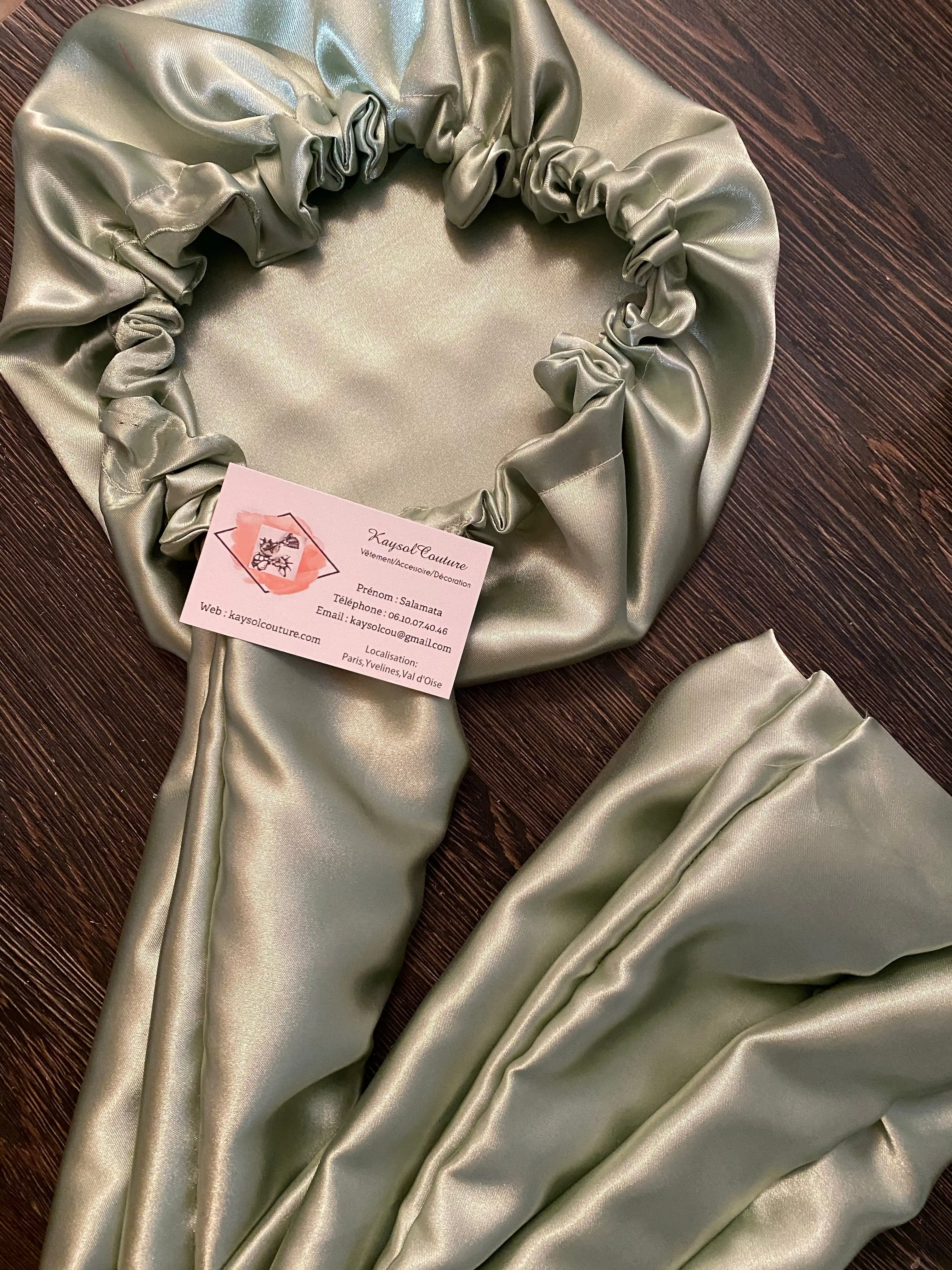 Kady satin turban beanie - Water green