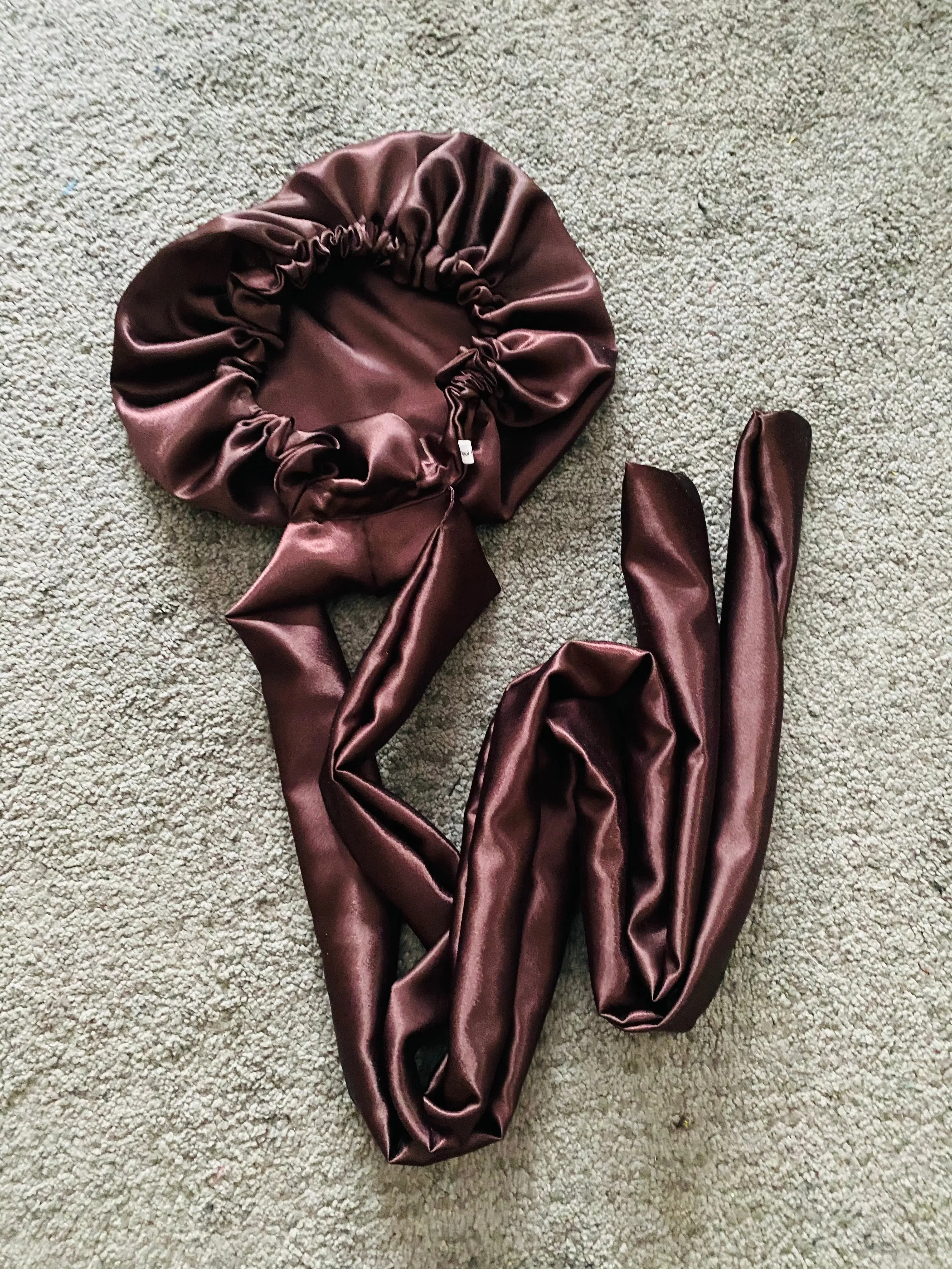 Kady Satin Turban Beanie - Brown