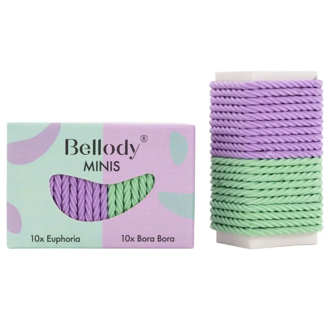 Mini Haargummis (20 Stück) - Bellody® (Mint & Violet - Mischpaket)