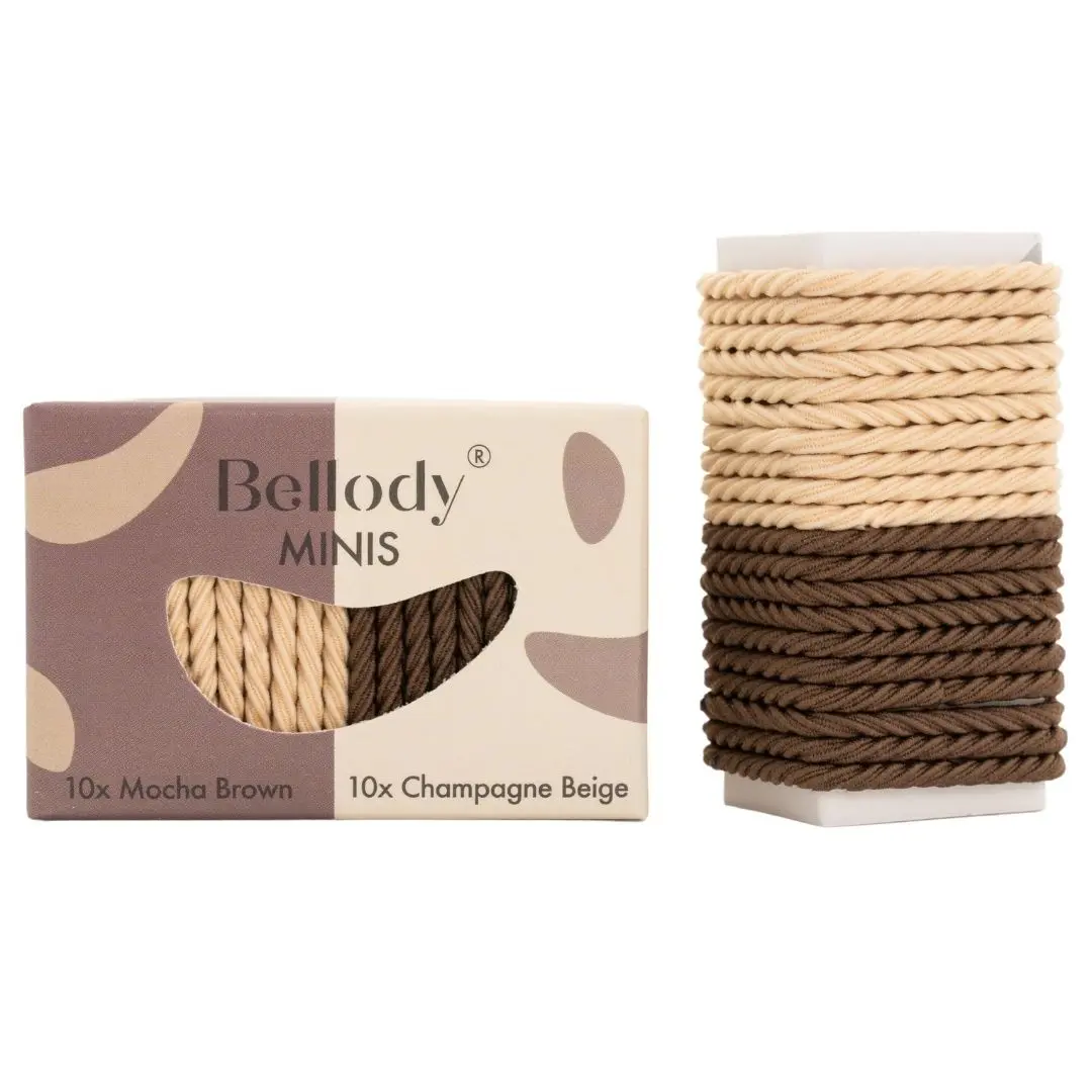 Mini Haargummis (20 Stück) - Bellody® (Braun & Beige - Mischpaket)