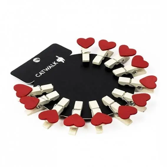 CLIPS 12 CLIPS COEURS ROUGES