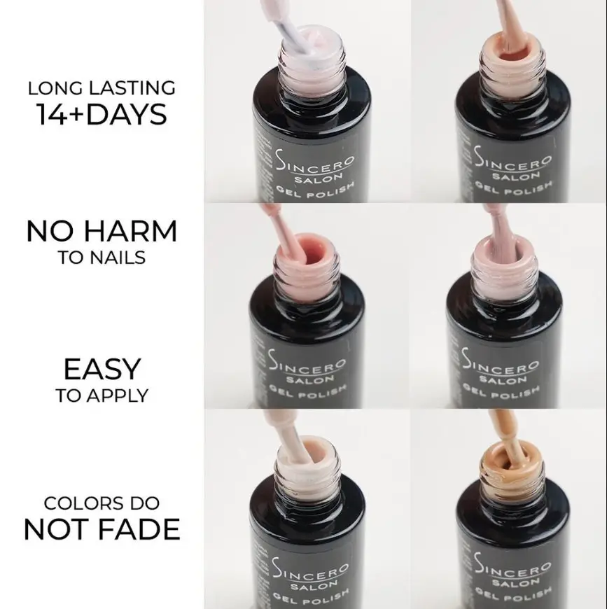 Gel nail polish set SINCERO SALON, Totally nude, 6 x 6ml