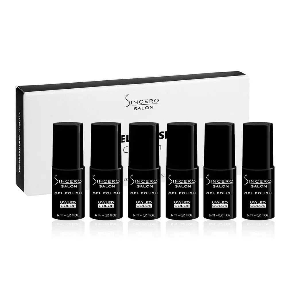 Gel nail polish set SINCERO SALON, Totally nude, 6 x 6ml