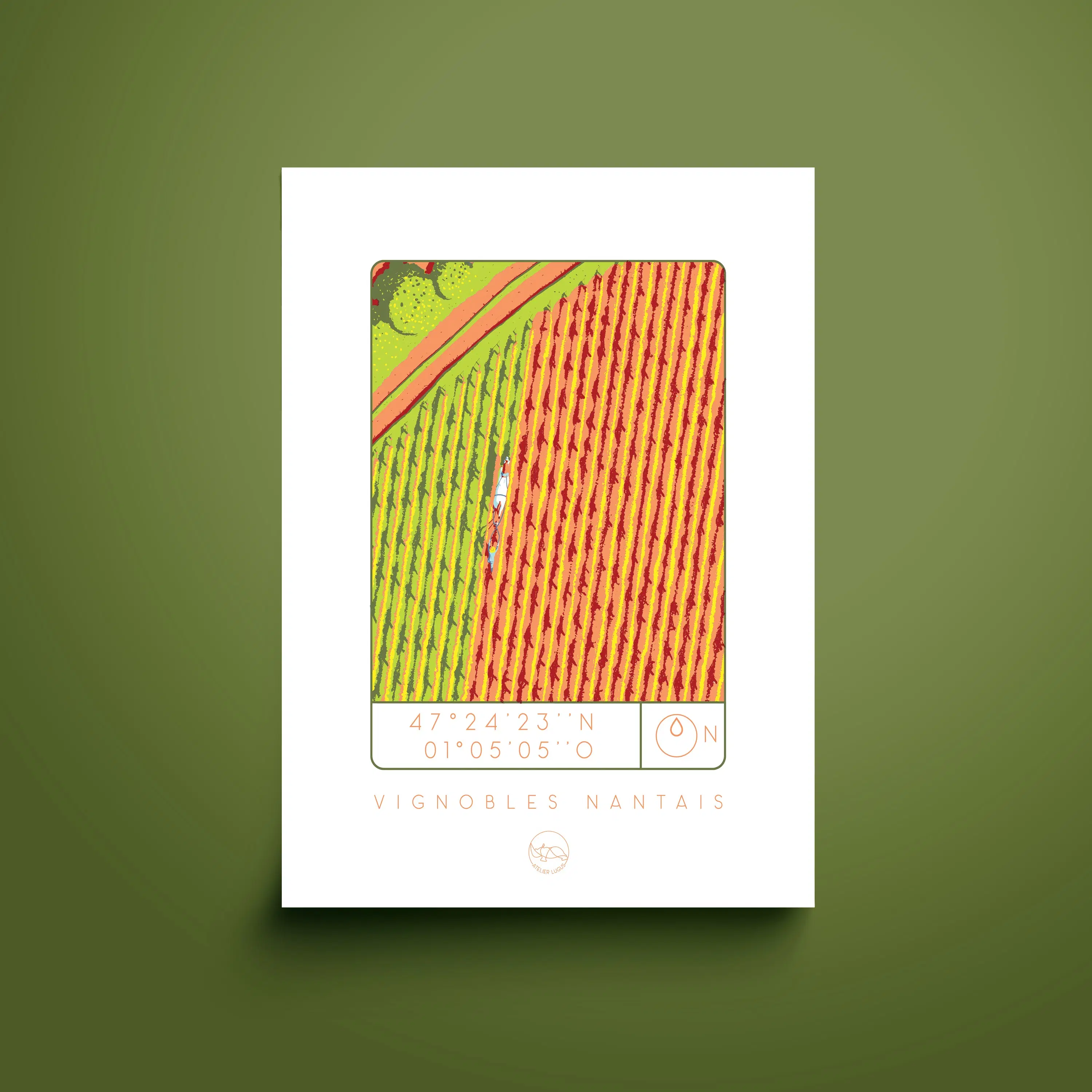 Nantes vineyards postcard