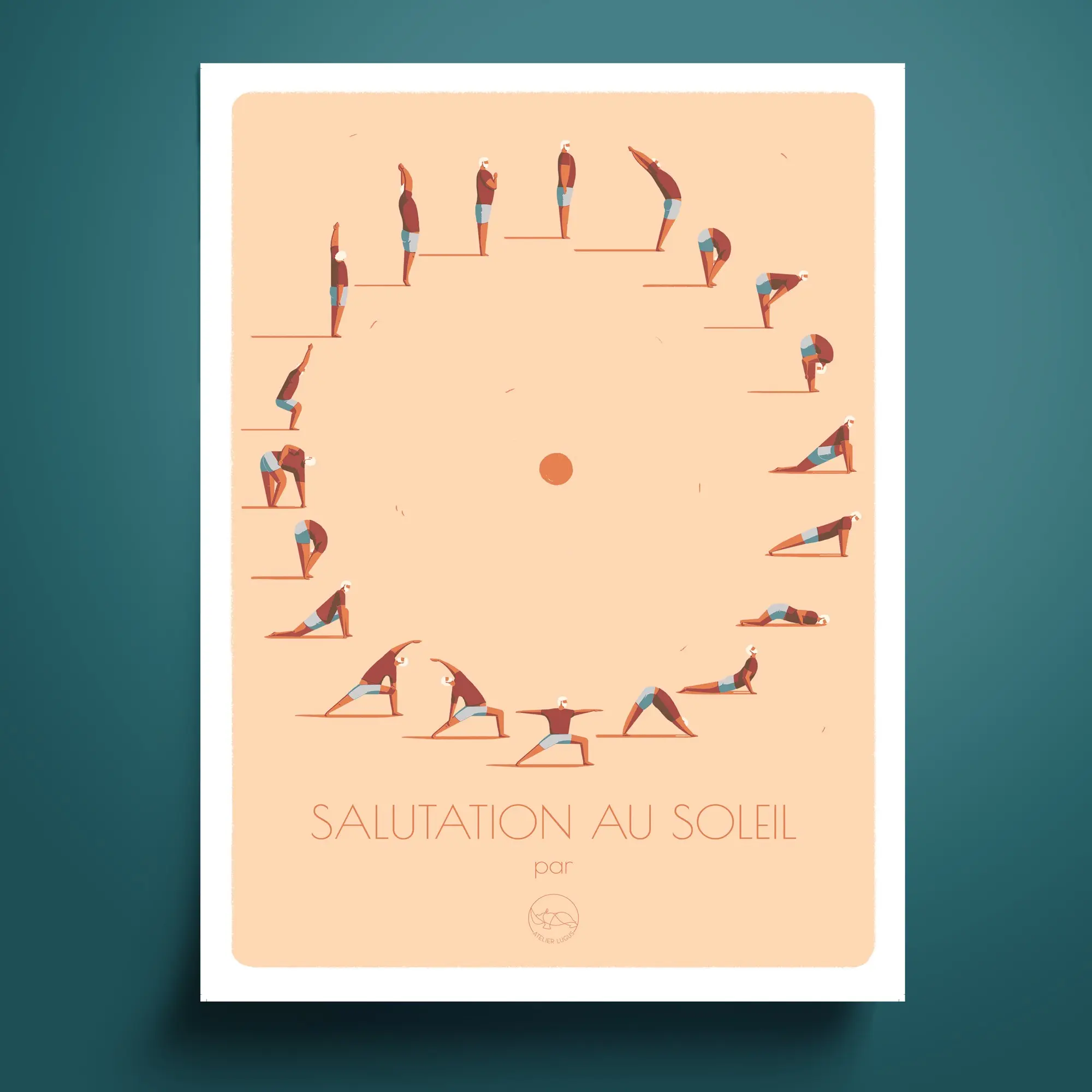 Poster 30x40cm Yoga Sun Salutation
