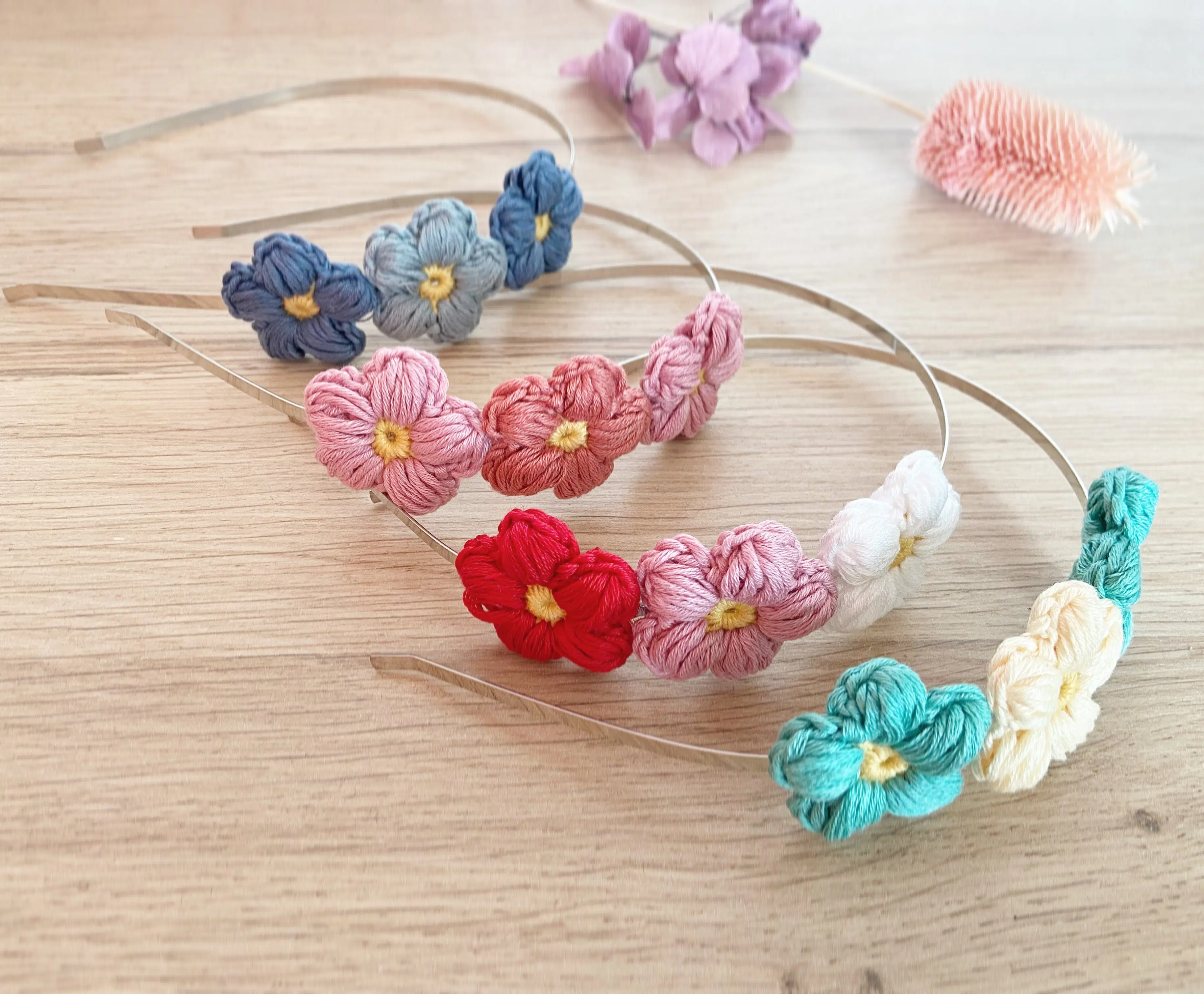 Cotton flower headband - Floral crown tiara