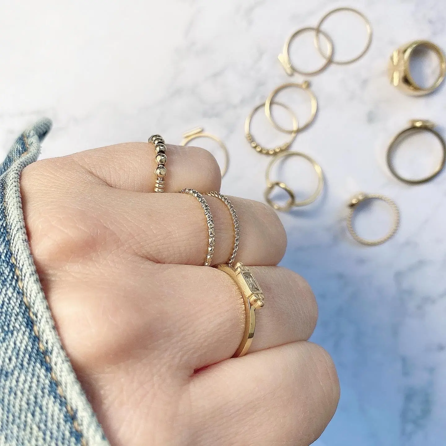 Bestsellers Gold Charmin's Rings package size 16-17-18-19