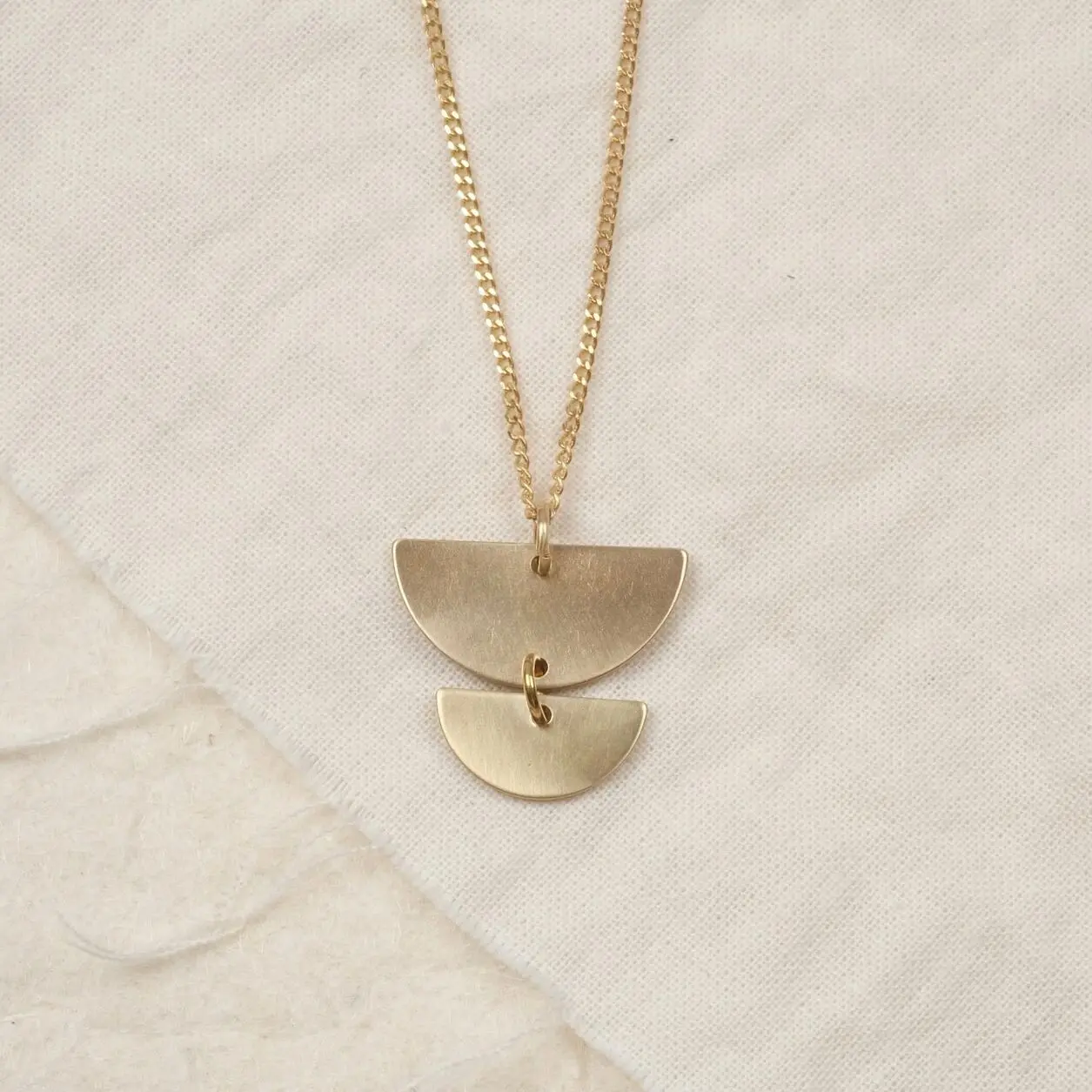 Halskette Messing Schmuck, Nachhaltig, Gold - Nihil