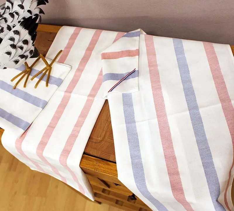 RAVIOLE tea towel - blue, white, red - 100% Cotton
