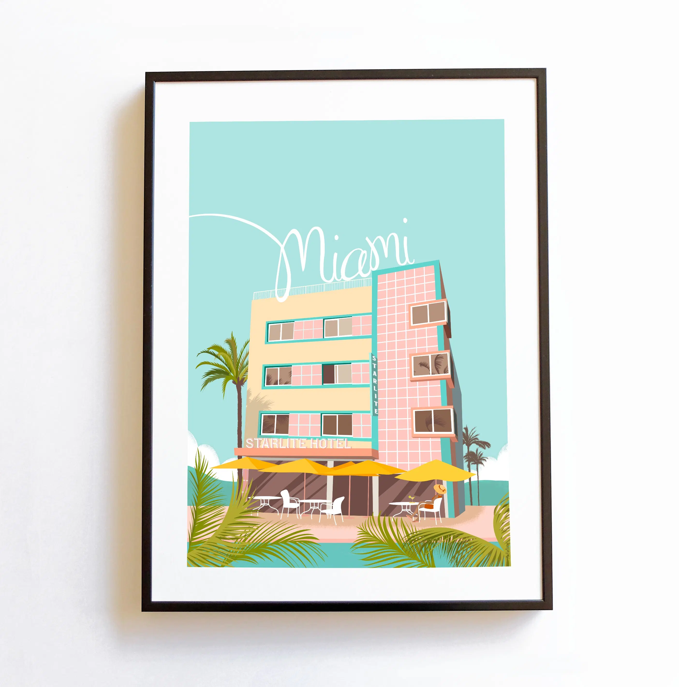 Poster Starlite Hotel Miami hotel Art Deco Miami Florida vintage A3