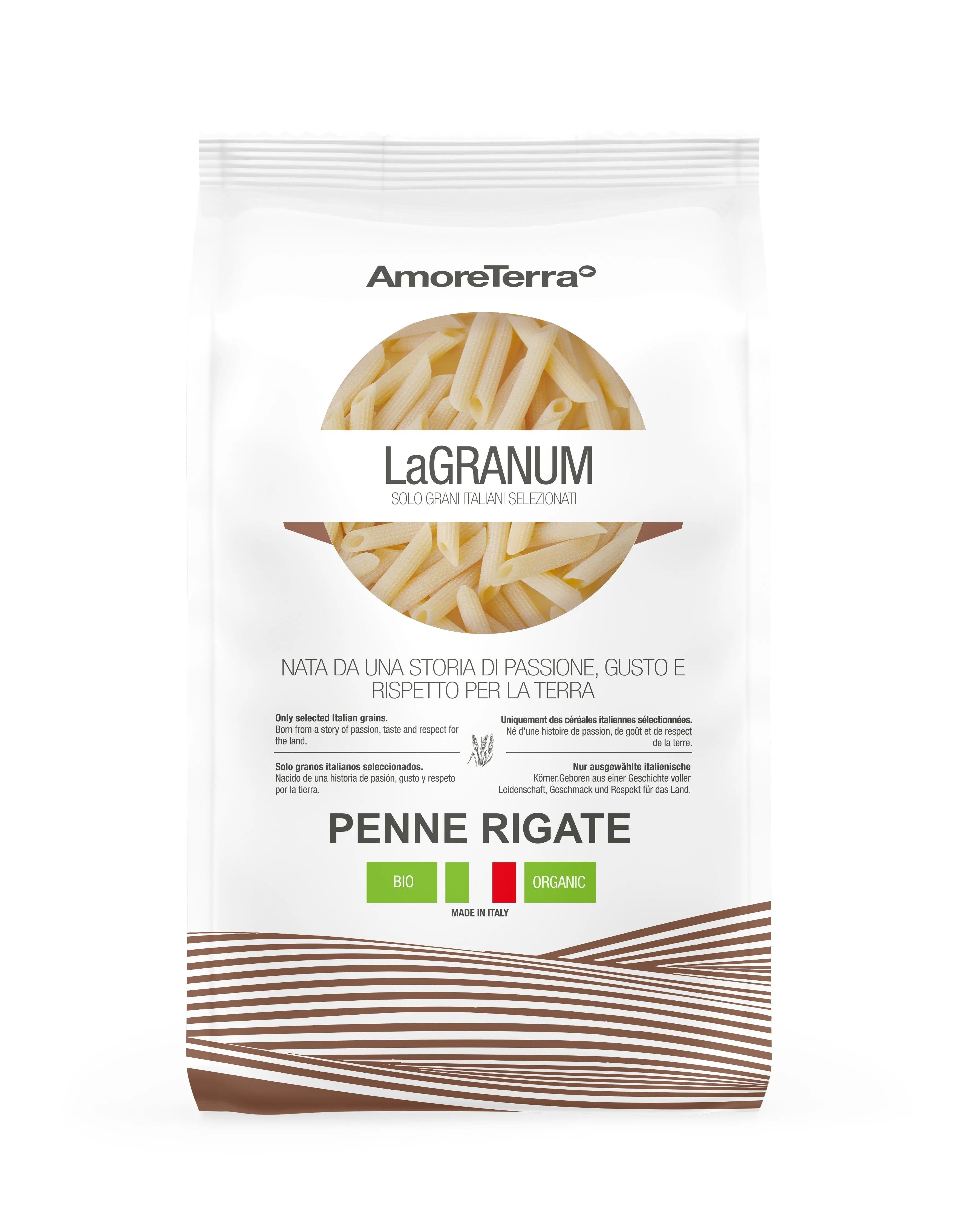 ORGANIC PENNE RIGATE - 100% ORGANIC ITALIAN WHEAT - HIGH QUALITY - GUARANTEED SUPPLY CHAIN - ECOLOGICAL PACK