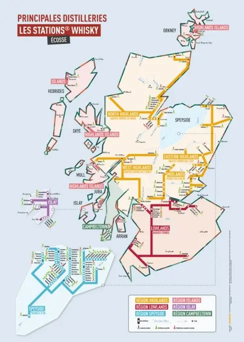Map Whiskey Scotland 50x70