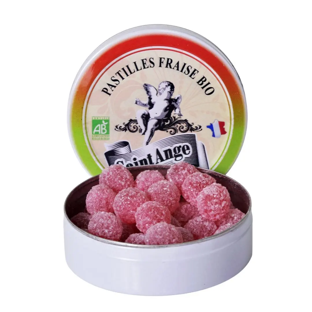 Saint Ange BIO | Bonbons Artisanaux | Saveur Fraise | Boîte 50 g