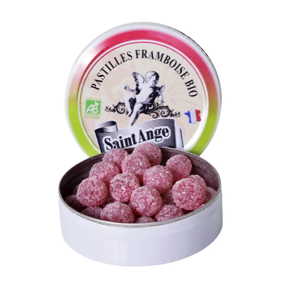 Saint Ange BIO | Bonbons Artisanaux | Saveur Framboise | Boîte 50 g
