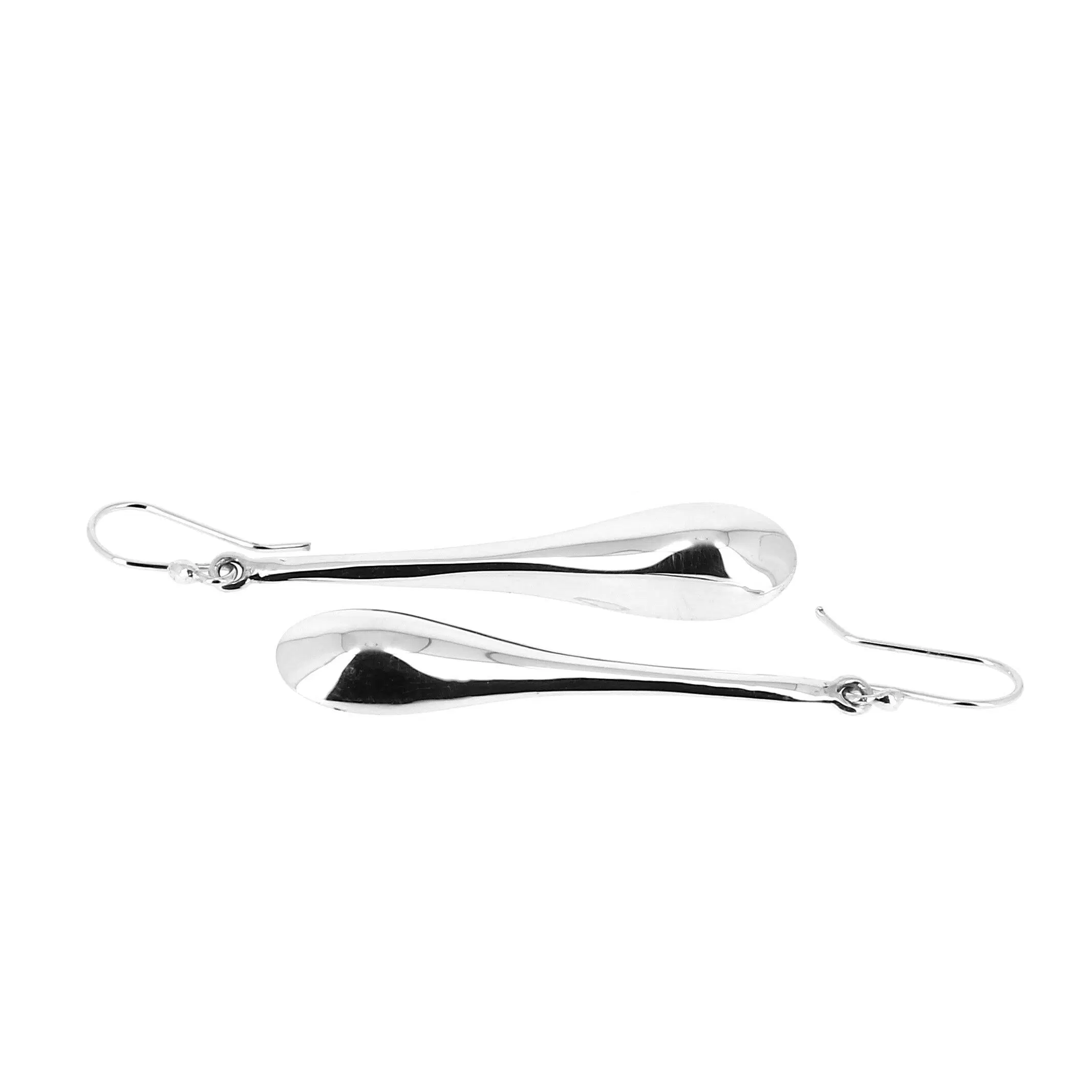 Long club silver earrings